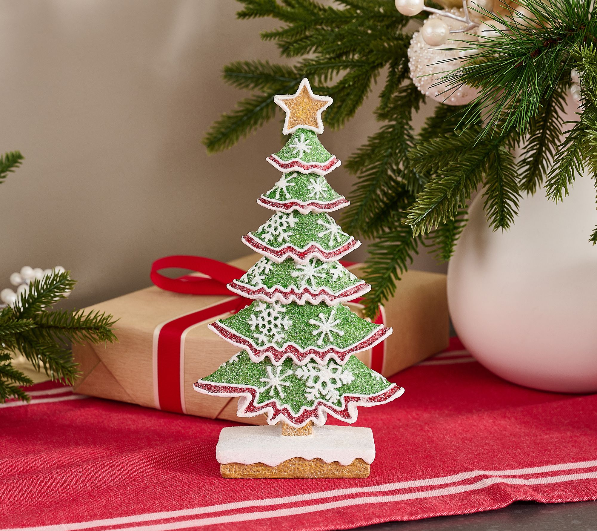 "As Is" Gingerbread Tree with Snowflake and Star by Valerie - QVC.com
