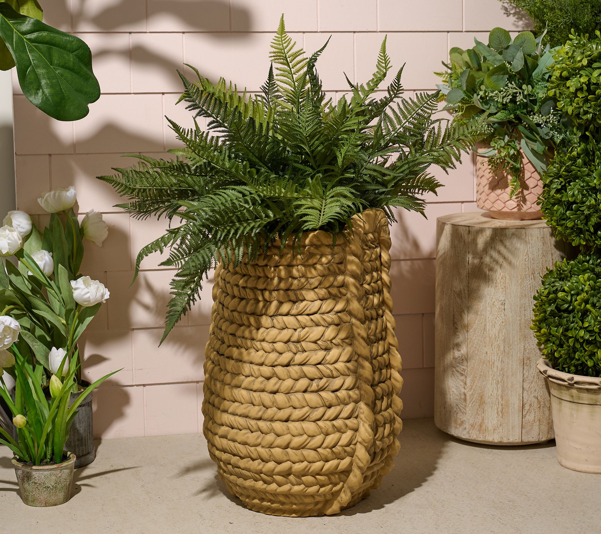"As Is" 22" Decorative In/Outdoor Basket Planter by Kim Gravel
