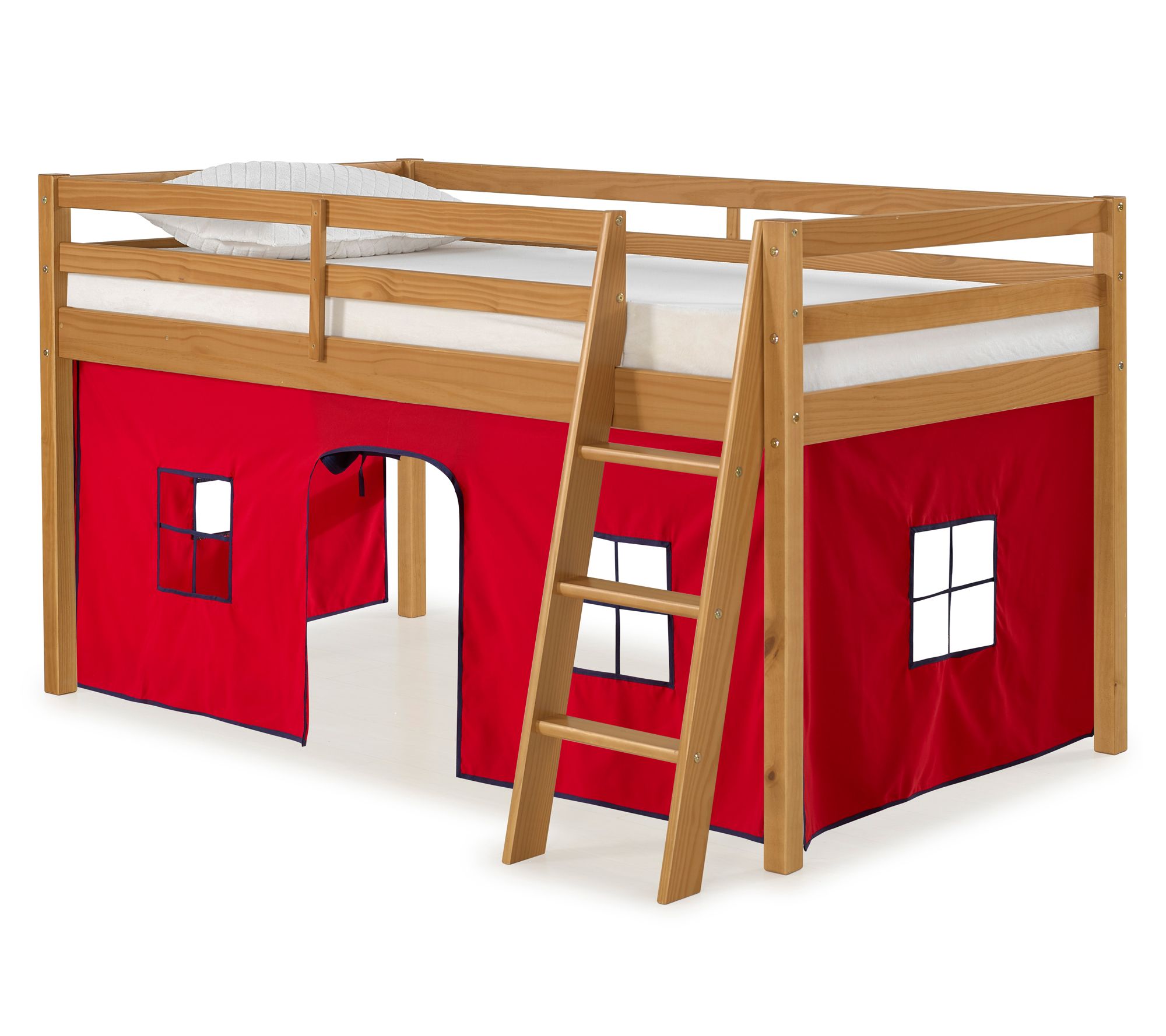 Alaterre Furniture Roxy Twin Size Solid Wood Loft Bed w/ Tent