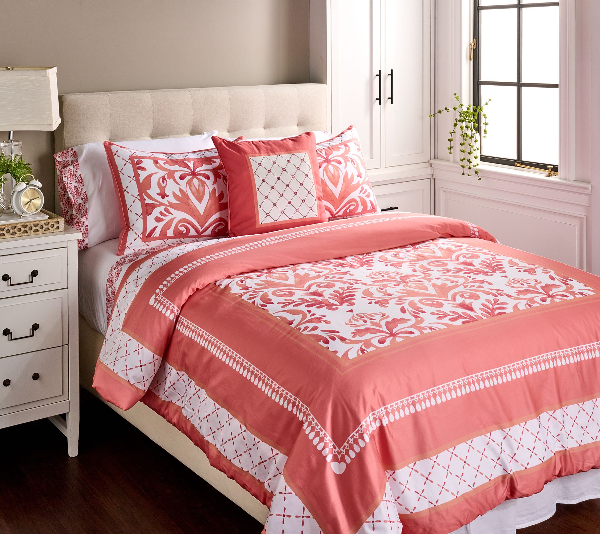 "As Is" Hotel du Cobb 300TC Sateen Printed 4pc Comforter Set- King