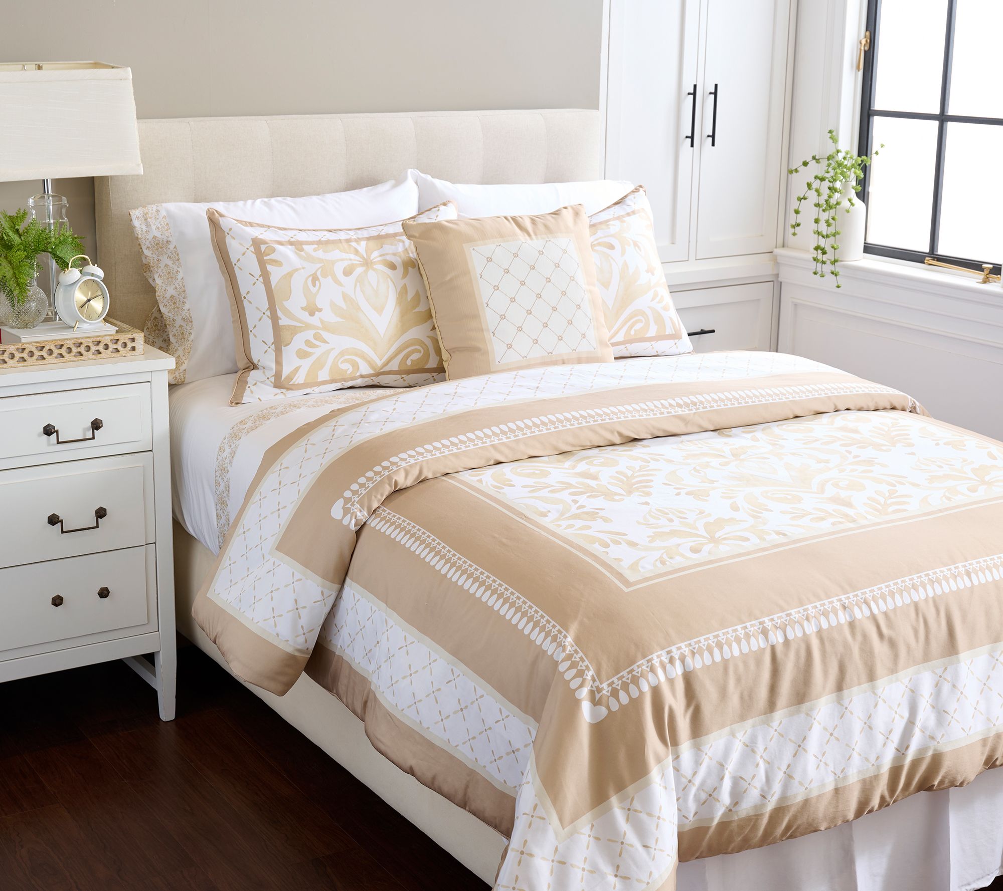 "As Is" Hotel du Cobb 300TC Sateen Printed 4pc Comforter Set- King