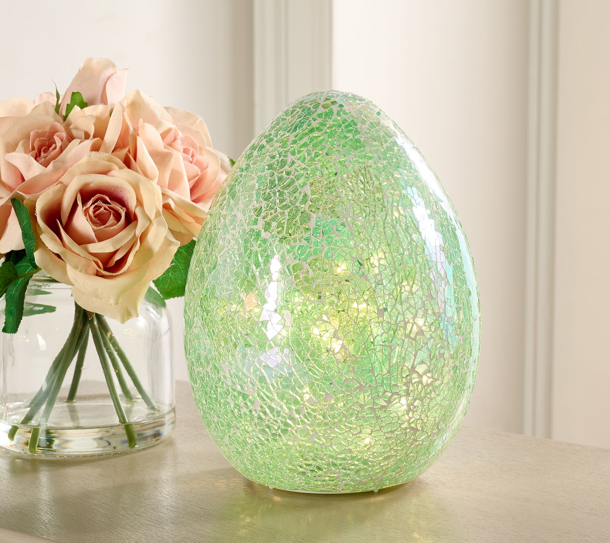 8" Illuminated Mosaic Egg by Valerie