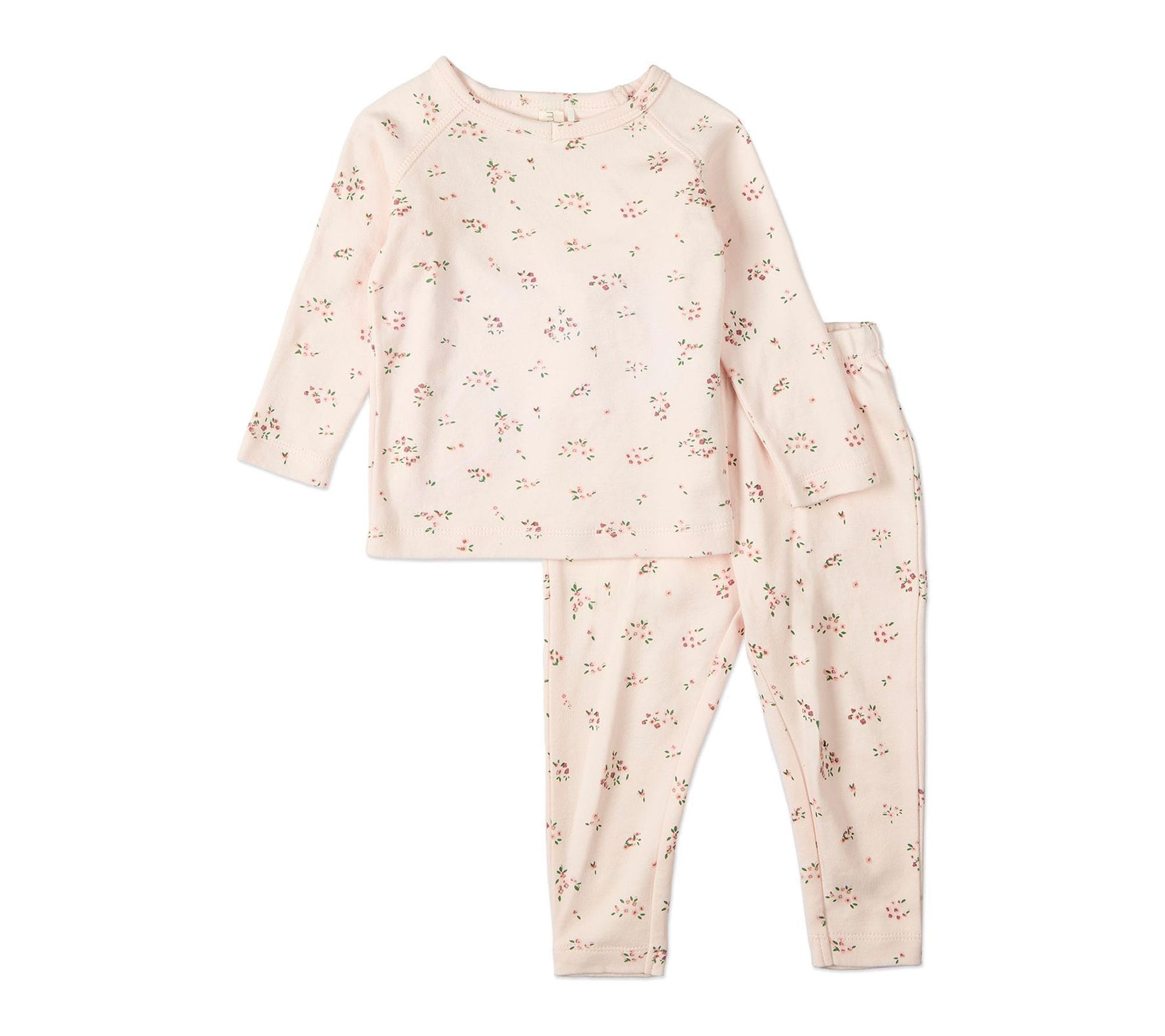 MiniMoi Girls Cameo Florals 100% Cotton PajamaSet