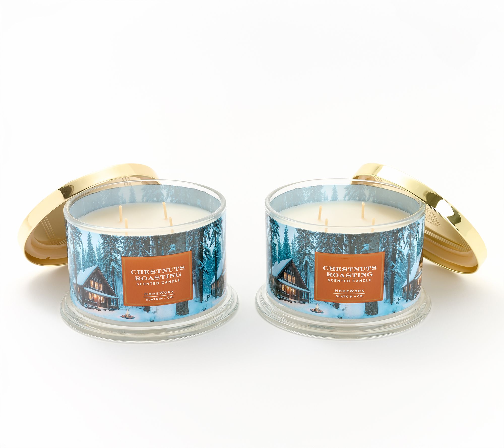 "As Is" HomeWorx by Slatkin + Co. S/2 18oz Woodland Candle