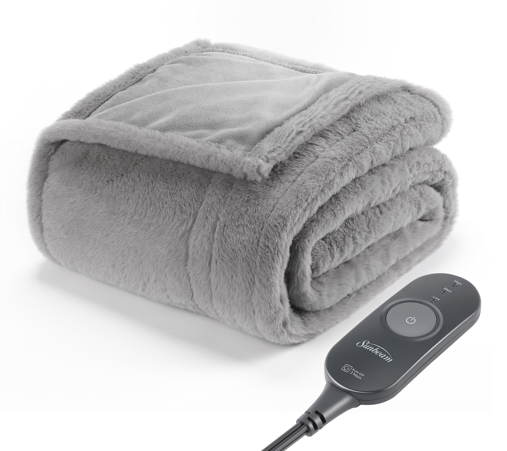 Sunbeam Faux Fur Heated Throw
