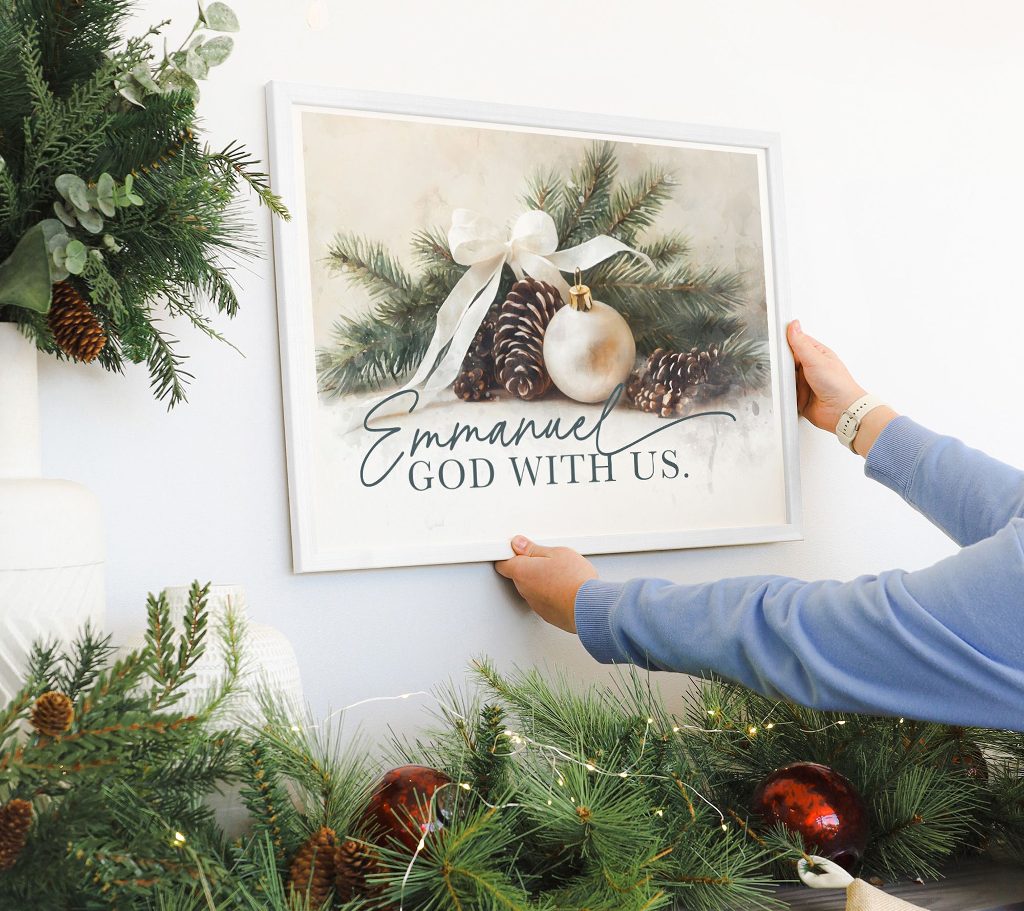 Sincere Surroundings 24" Emmanuel God With Us Thin Frame