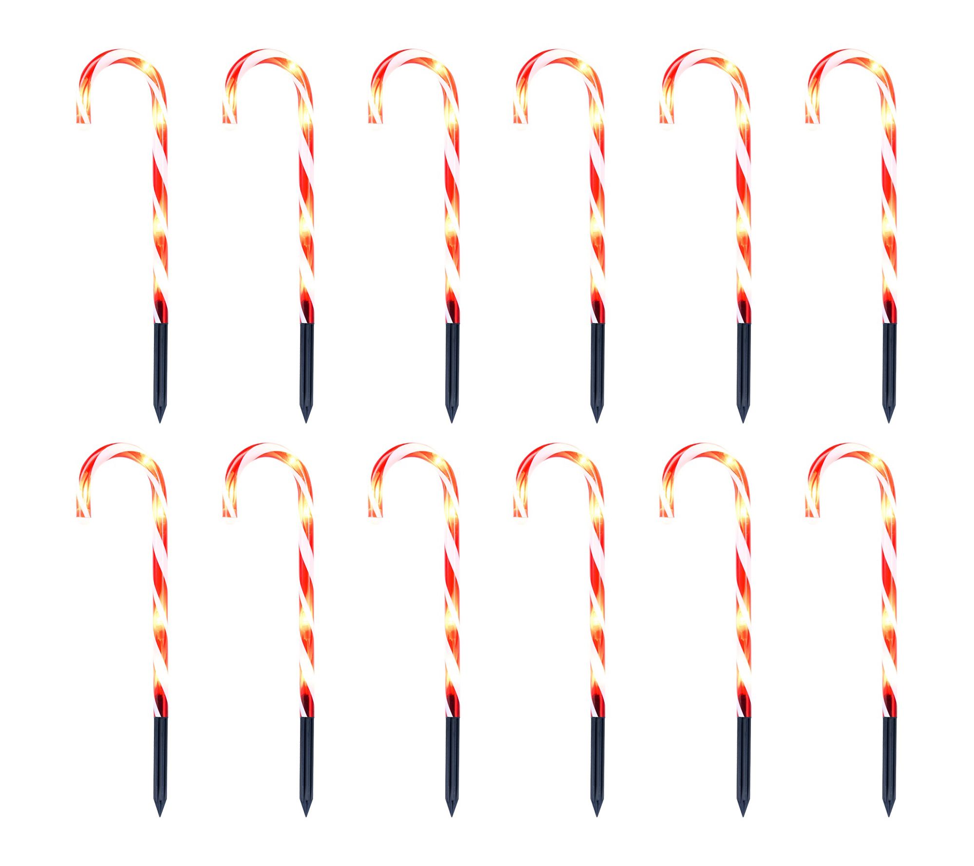Joyfy 16" Christmas Candy Cane Pathway MarkersLights 12pc