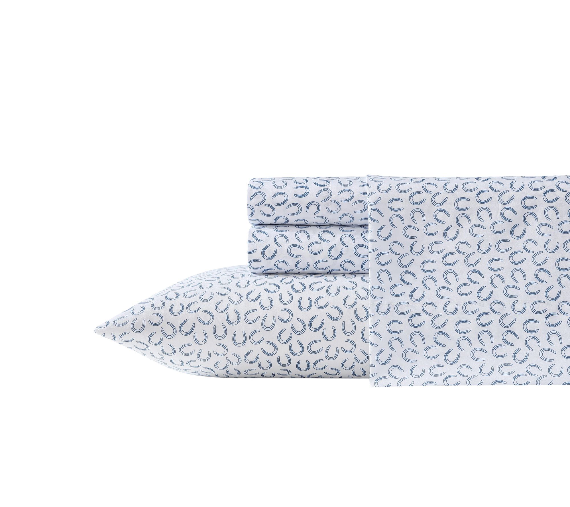 Wrangler Horseshoe Blue Full Microfiber Sheet Set