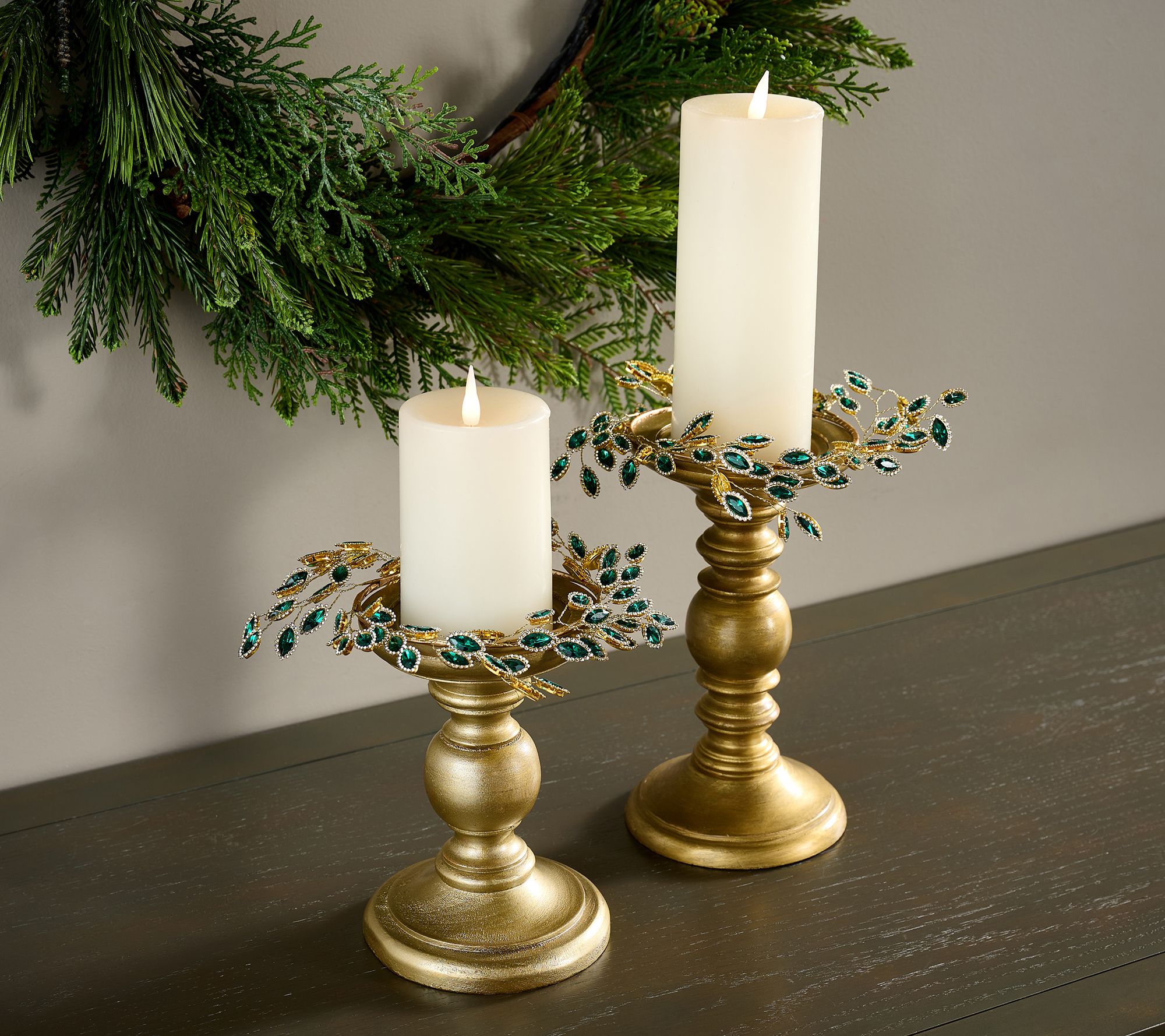 "As Is" Set of 2 Faceted Gem Candle Rings by Valerie