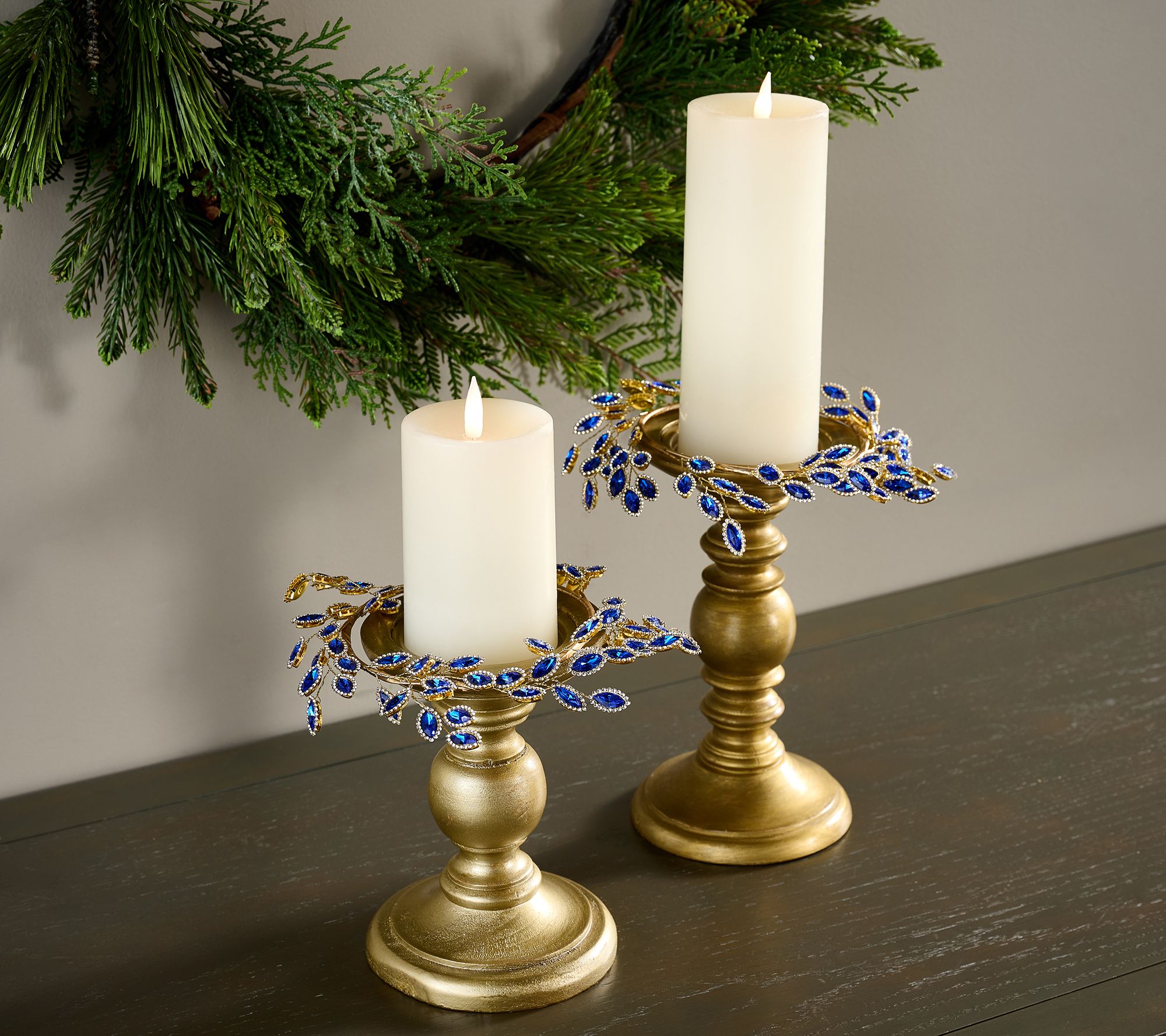 "As Is" Set of 2 Faceted Gem Candle Rings by Valerie