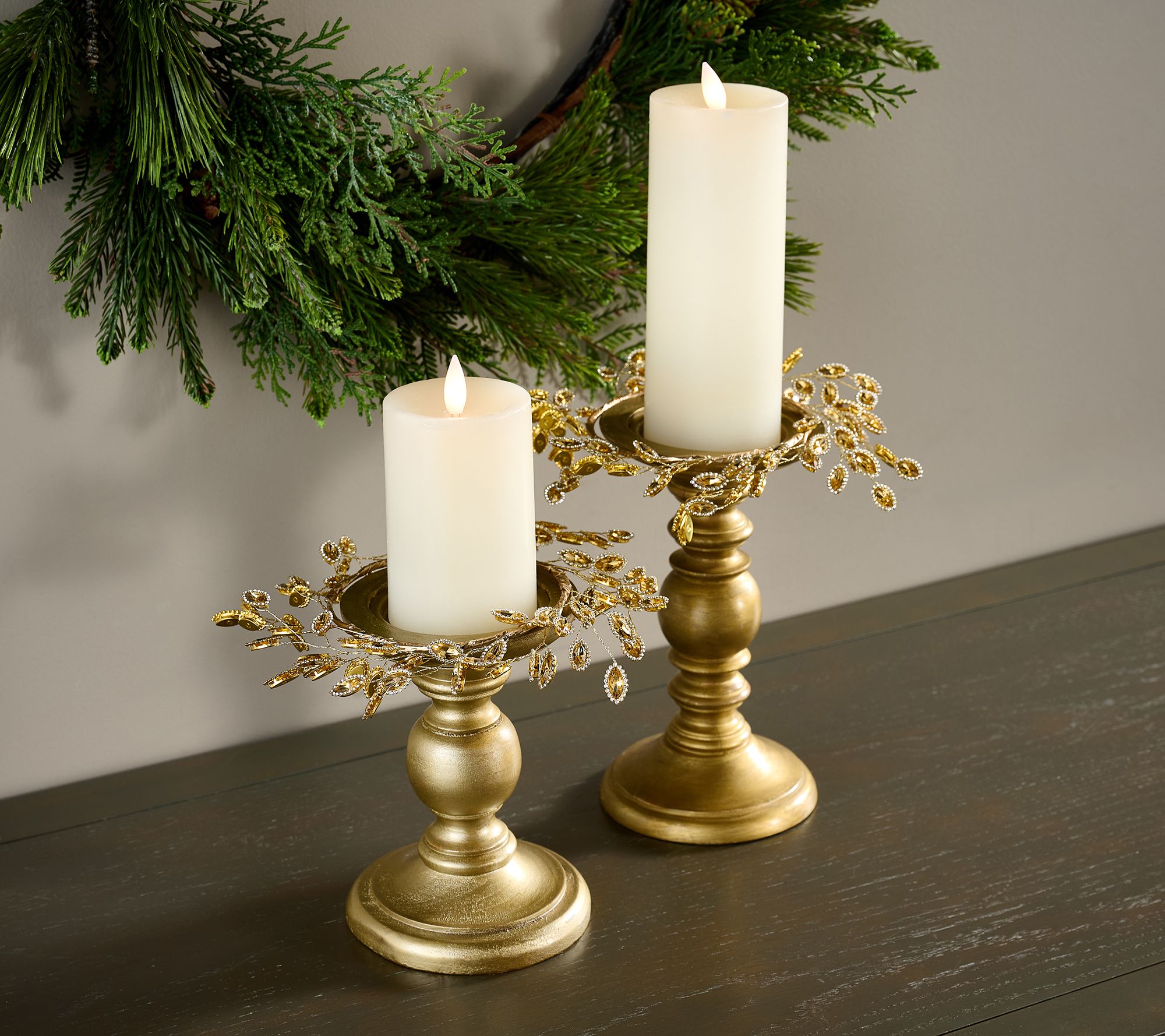 "As Is" Set of 2 Faceted Gem Candle Rings by Valerie