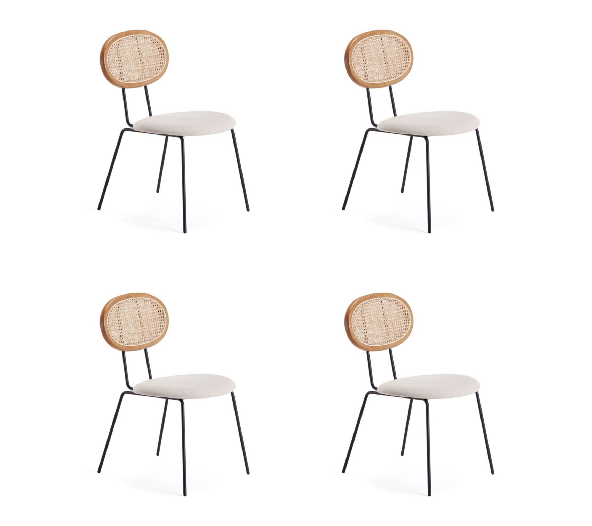 Manhattan Comfort Jardin Upholstered Dining Chair - Set of 4