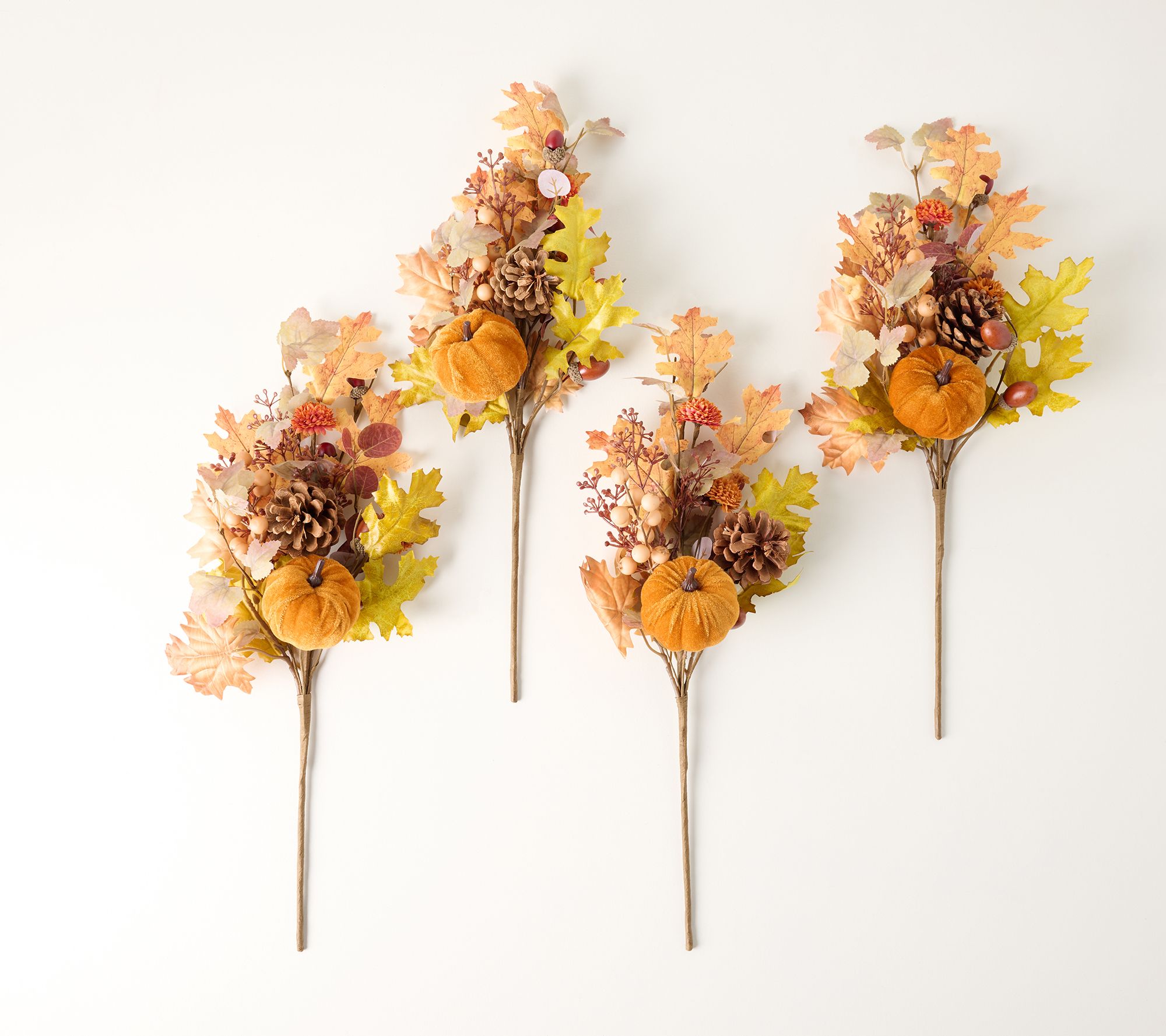 Set of 4 Pumpkin and Harvest Leaf Picks by Valerie
