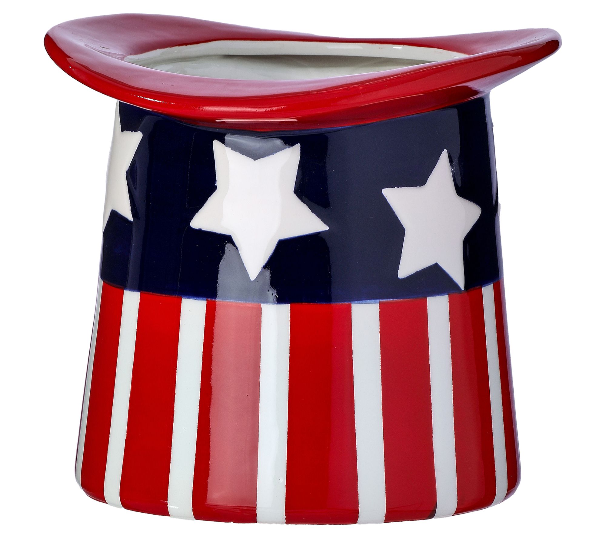 7" Ceramic American Spirit Hat Planter By Valerie