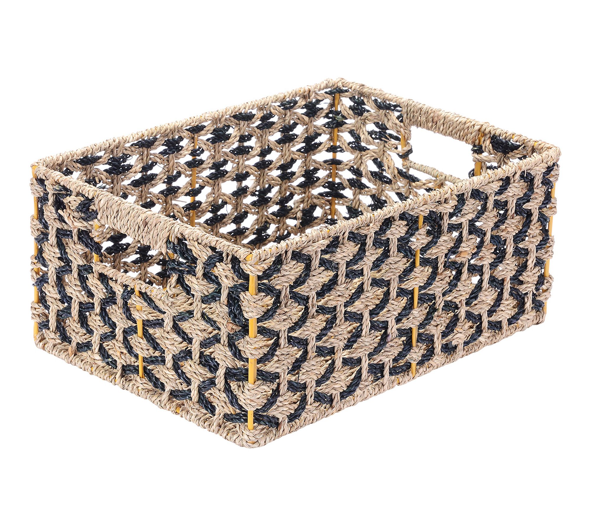 Villacera Set of 2 Rectangle Hand Weaved WickerBaskets