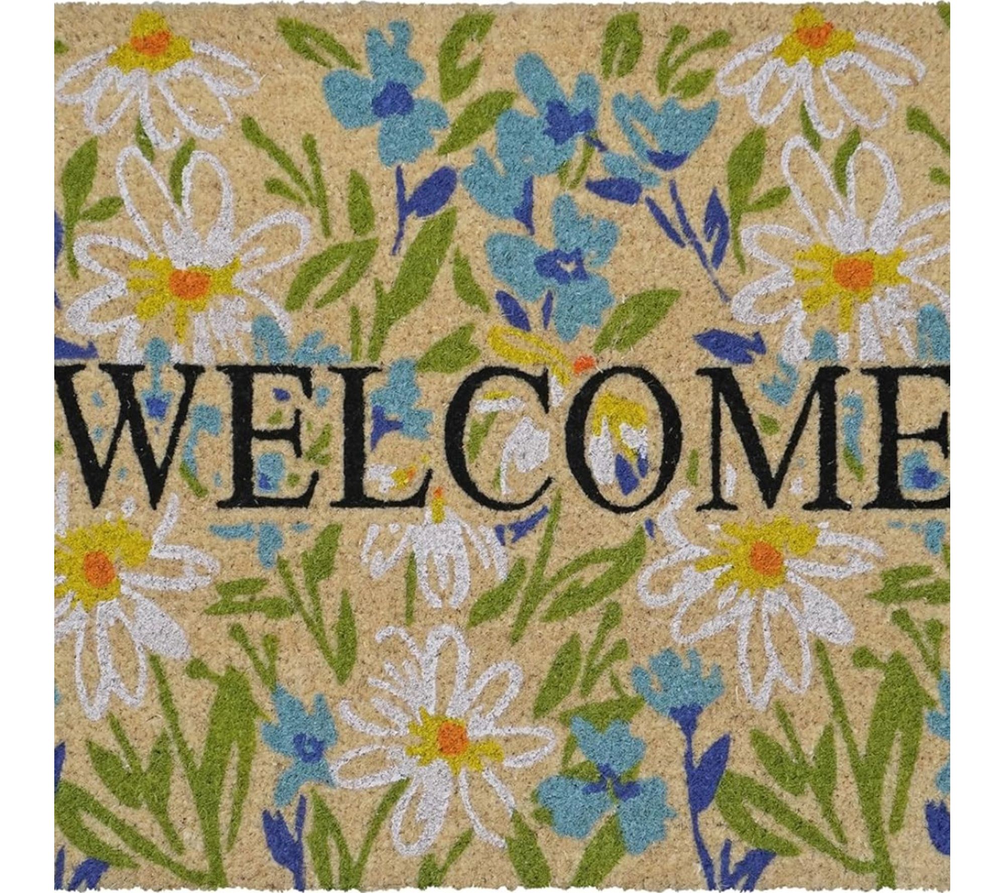 HomeRoots 24" X 36"  Floral Welcome Outdoor Mat