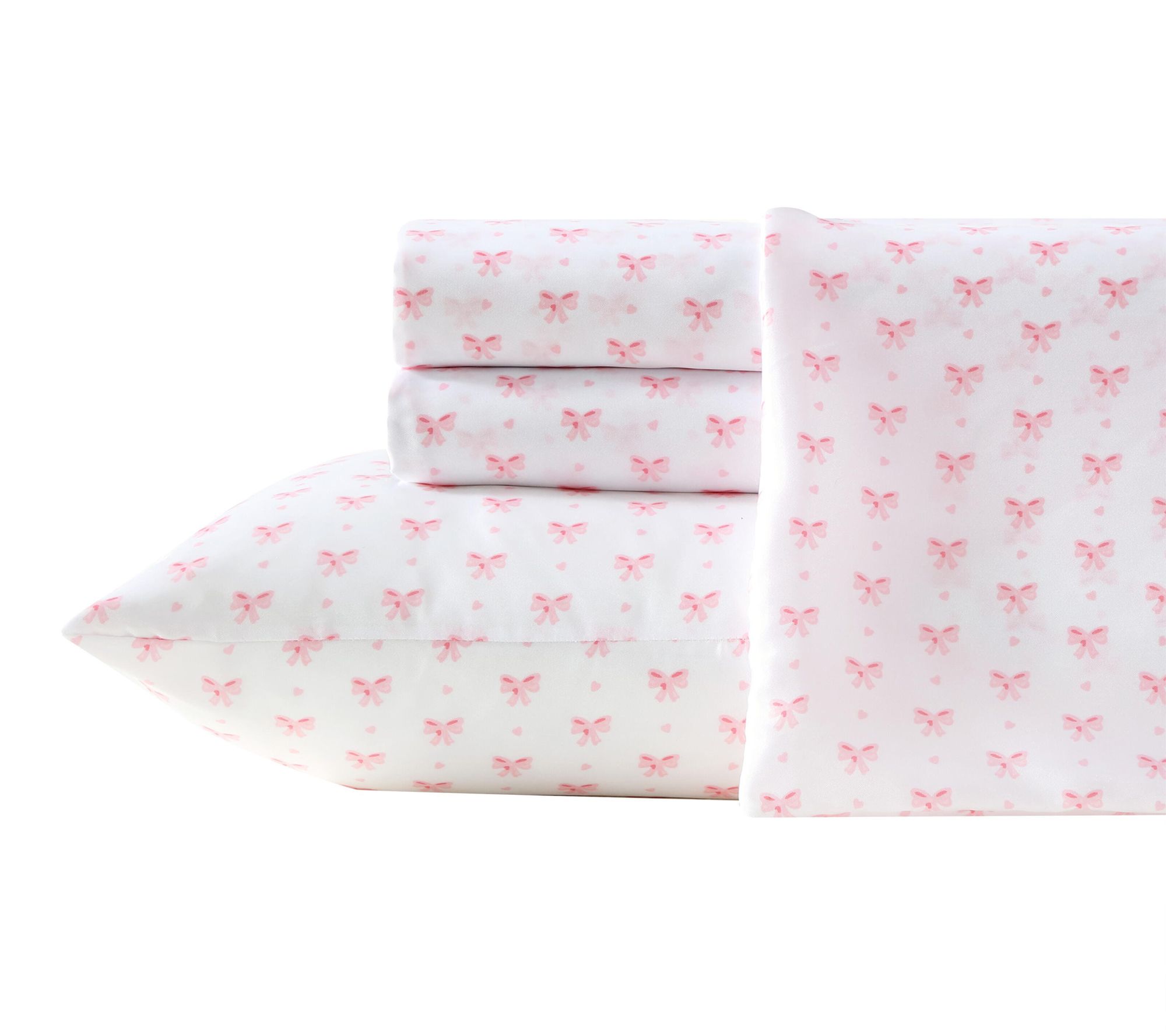 Laura Ashley Heart Of Mine White/Pink MicrofbrFull Sheet Set