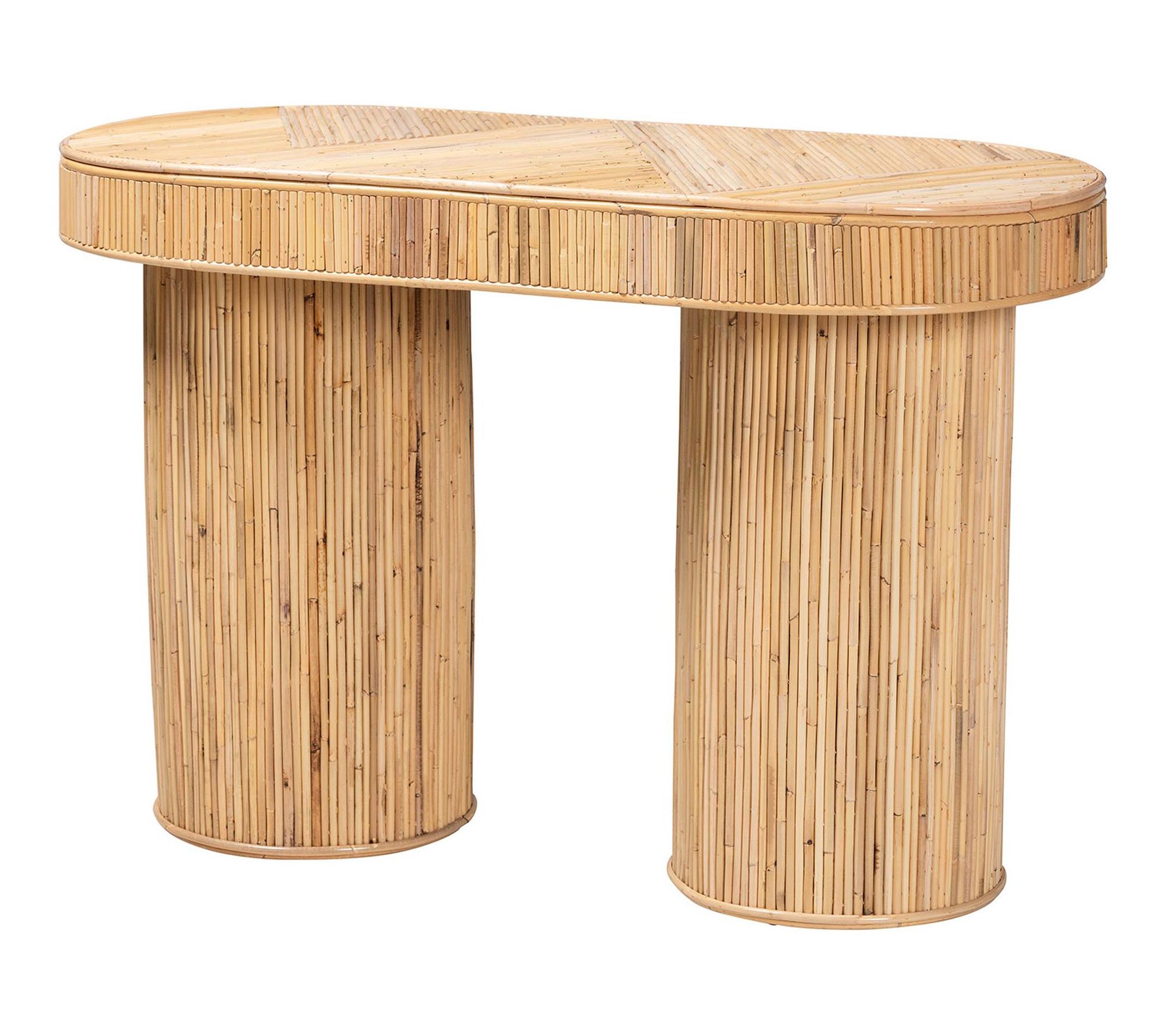 bali & pari Iryna Natural Rattan Console Table