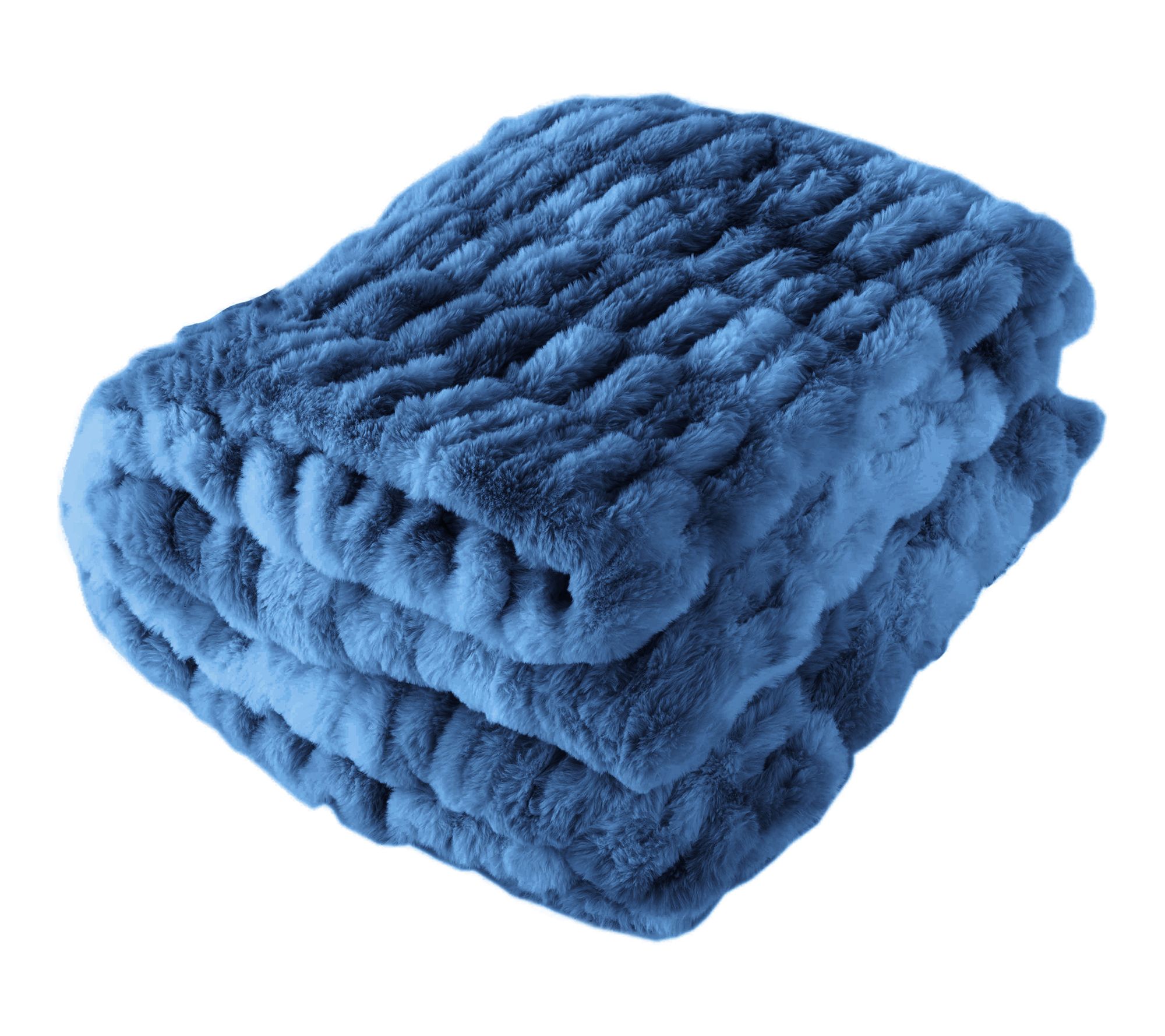 Lavish Home Oversized Ruched Jacquard Faux FurBlanket