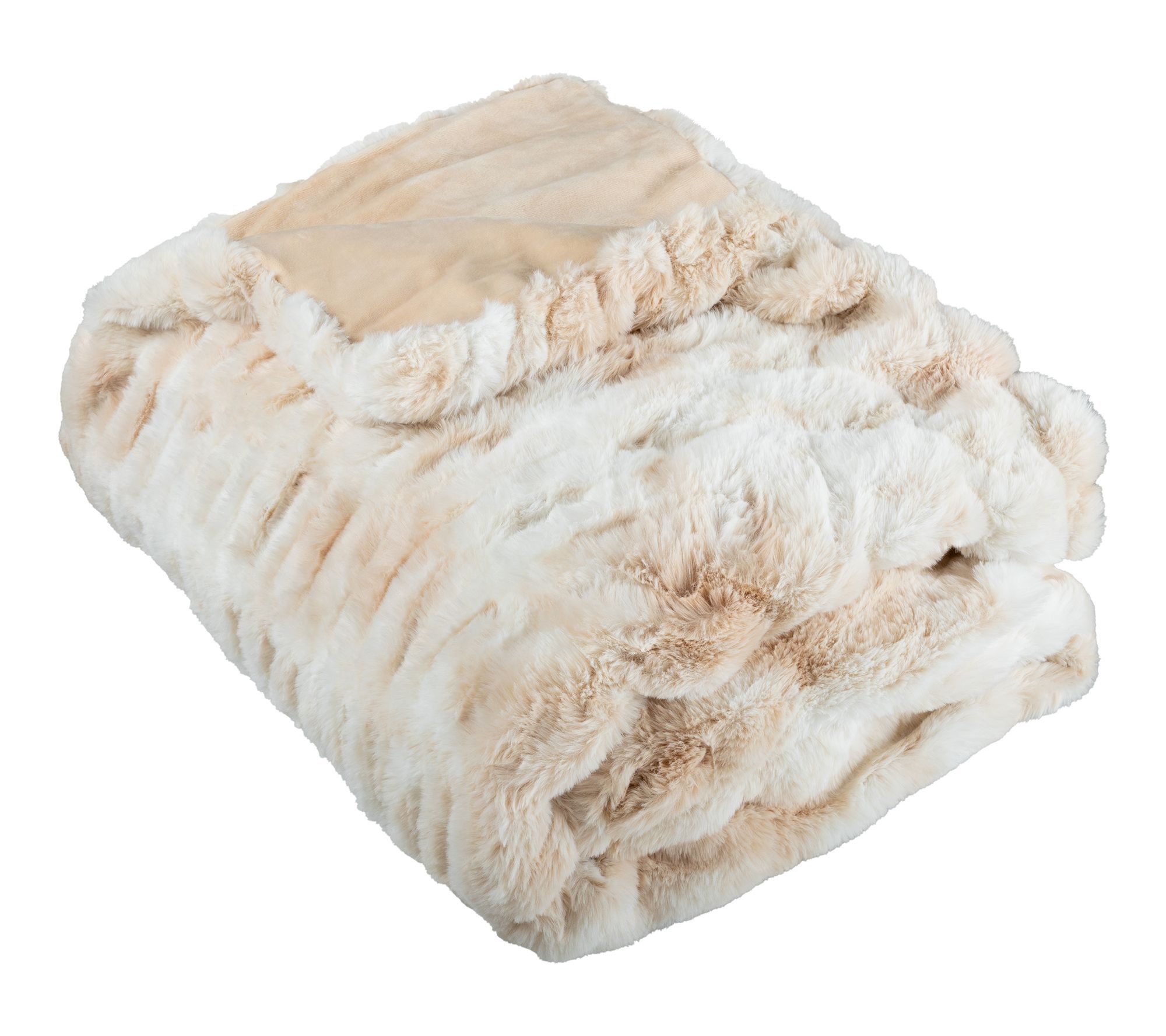 Lavish Home Oversized Ruched Jacquard Faux FurBlanket