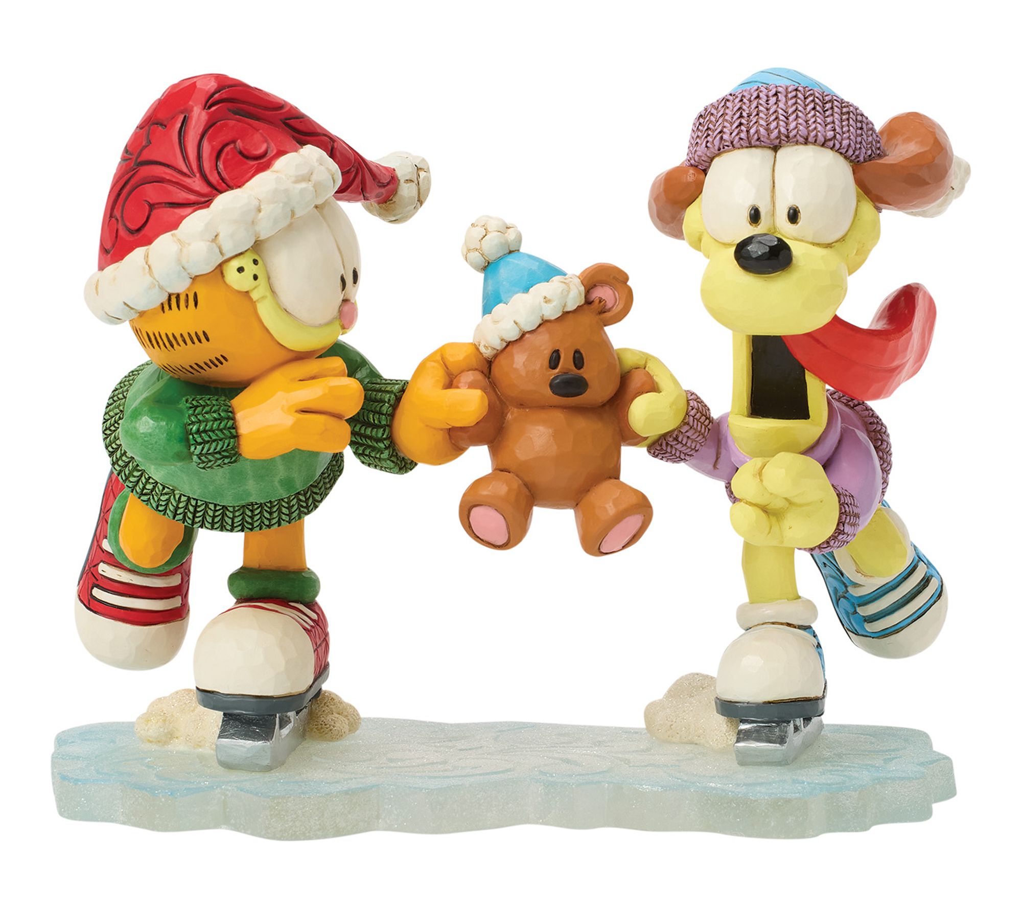 Jim Shore Garfield Odie and Pooky Skating Figurine 5.9in