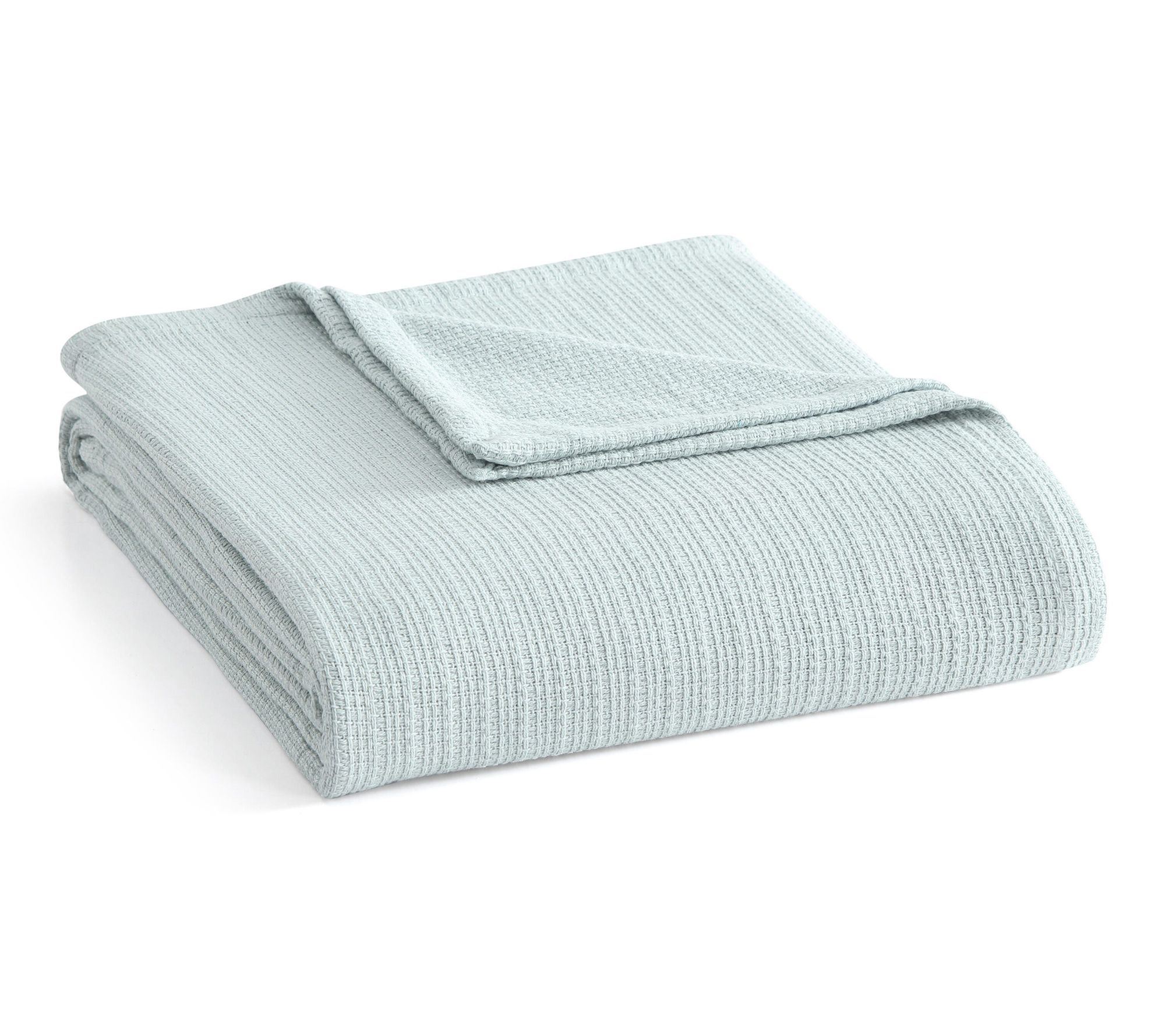 Martha Stewart Bedford Tile Blue Cotton Twin Blanket