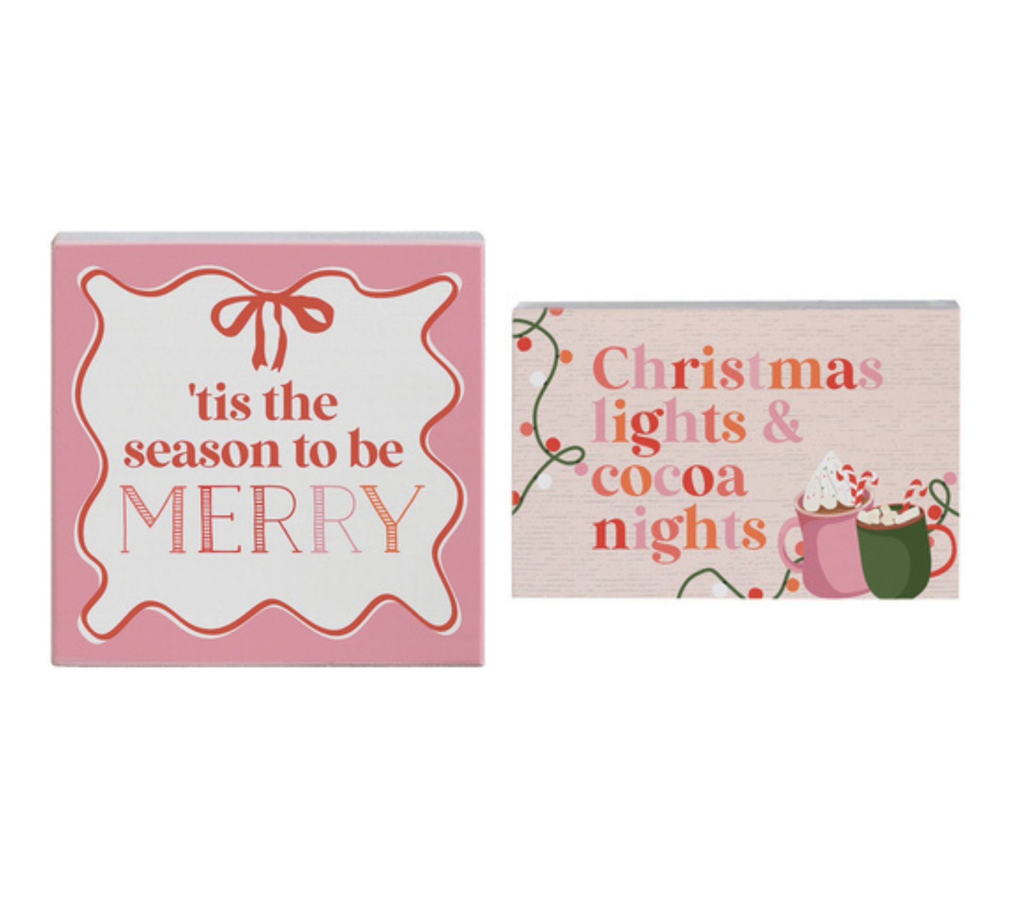 Sincere Surroundings 5.25" Pink Christmas Set Small Talks
