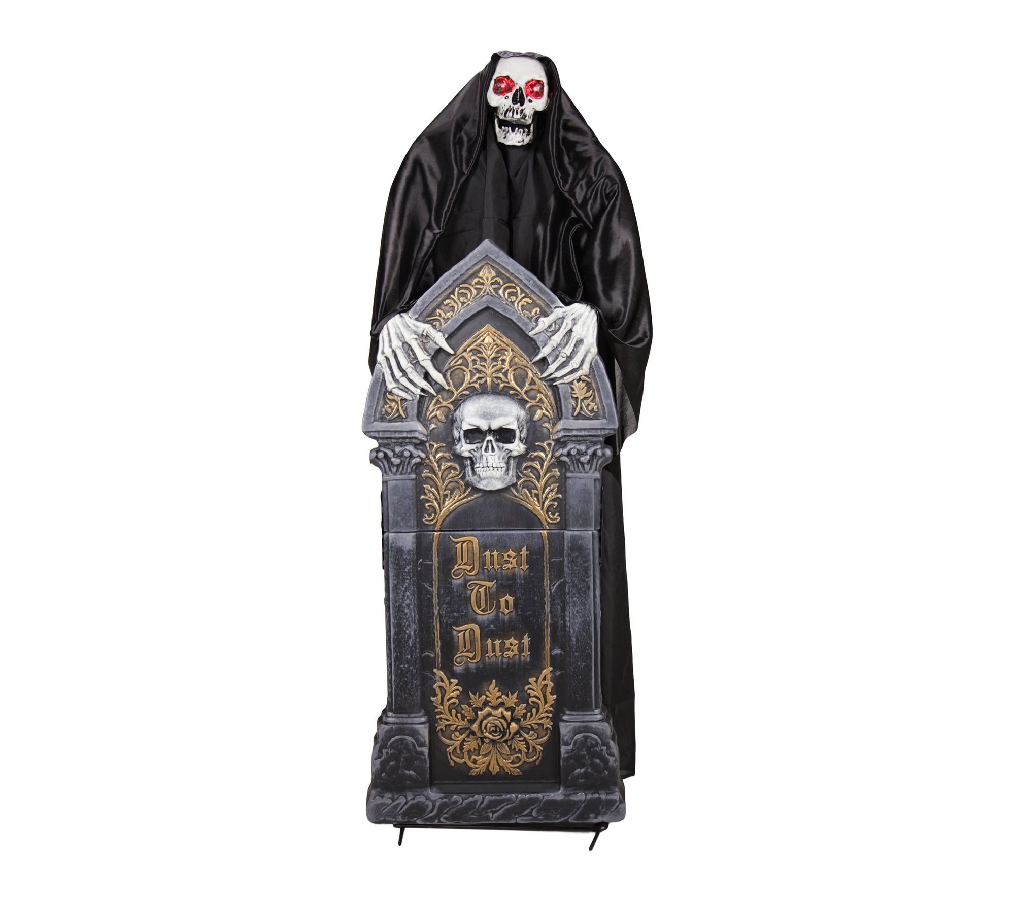 Haunted Hill Farm 4-Ft. Reaper with Tombstone Animatronic