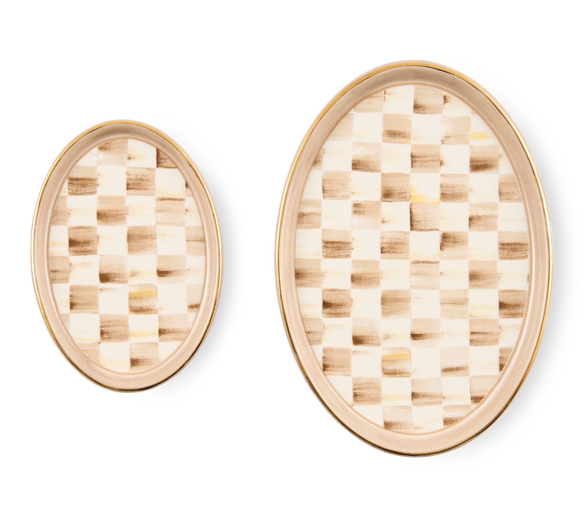 MacKenzie -Childs Check Oval Trinket Dishes, Set of 2