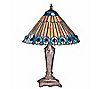 Tiffany Style Jeweled Peacock Accent Lamp