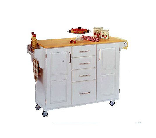 Home Styles Solid Wood Create a Cart - White w/Wood Top
