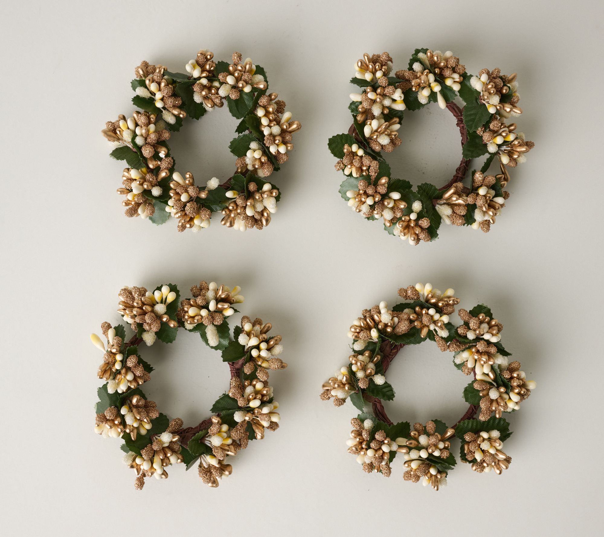 Set of 4 Beaded Pip Berry Napkin Rings by Valerie