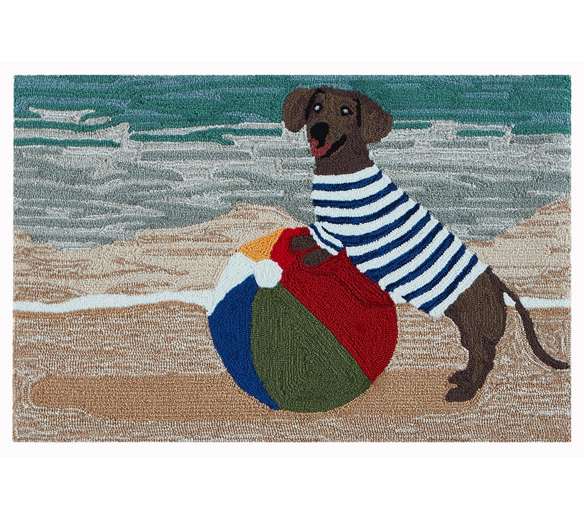 Liora Manne Frontporch Coastal Dog In-Out Rug Ocean 20" x 30"