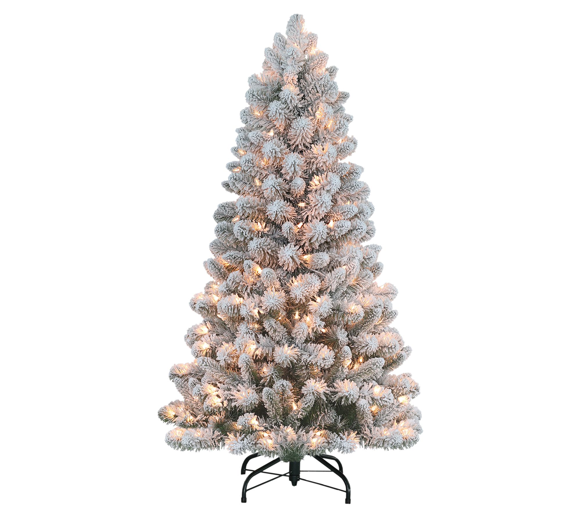 Puleo Pre-Lit 4.5' Flocked Virginia Pine Christ mas Tree - QVC.com