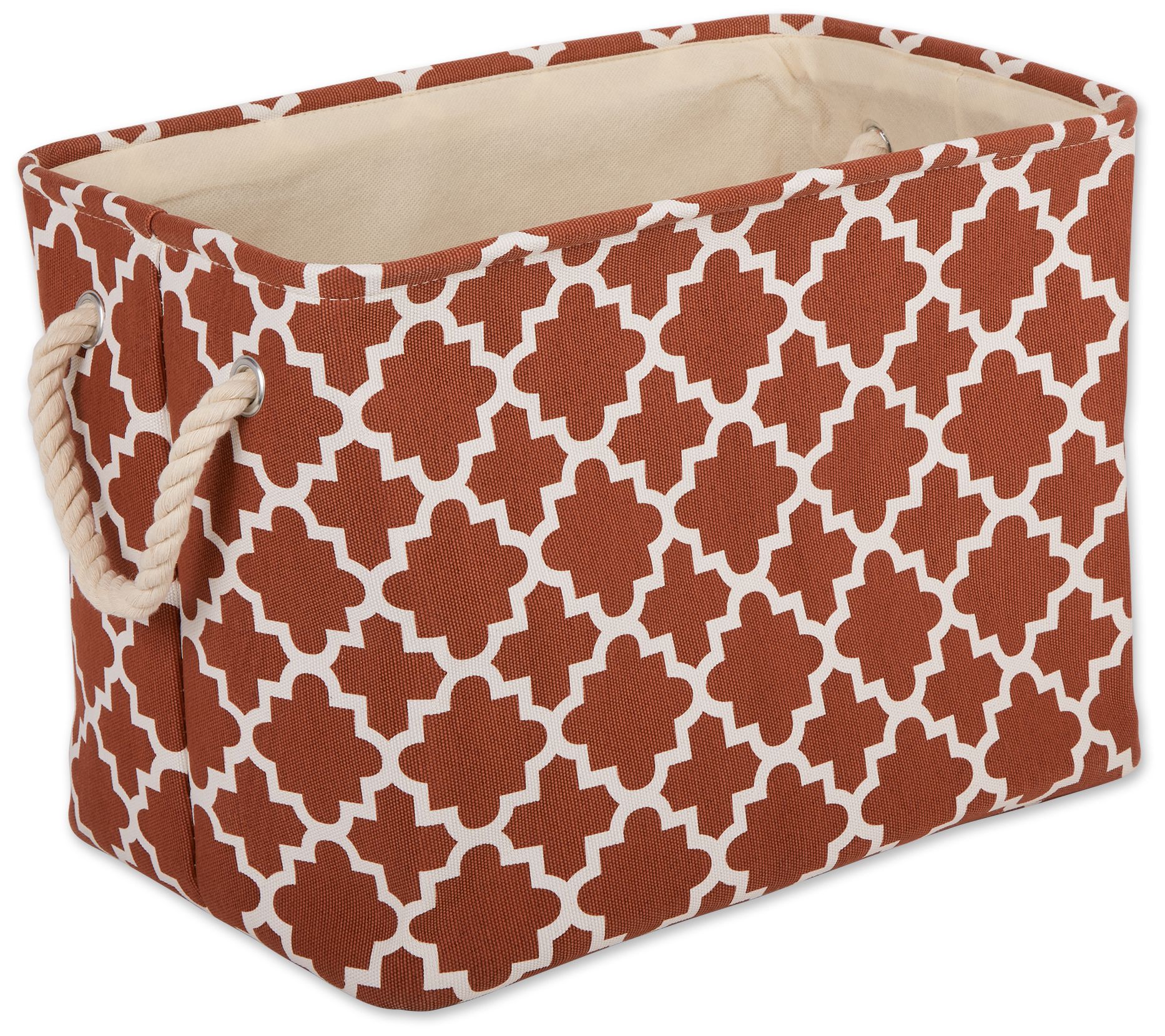 Design Imports Polyester Bin Lattice Rectangle Small