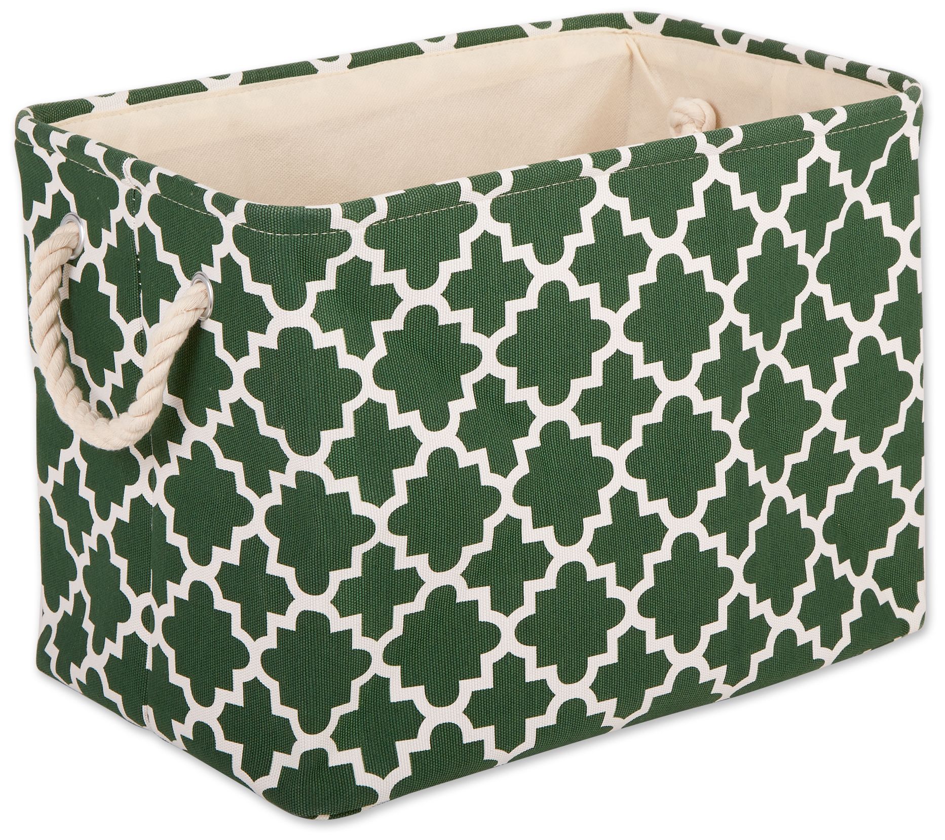 Design Imports Polyester Bin Lattice Rectangle Small