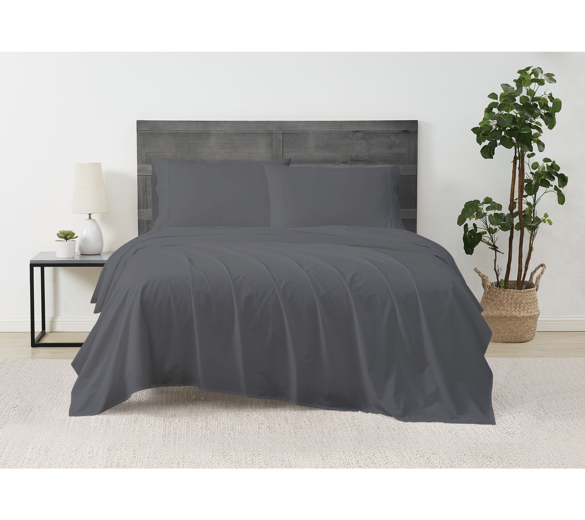 Cannon Solid Percale 4-Piece Queen Sheet Set