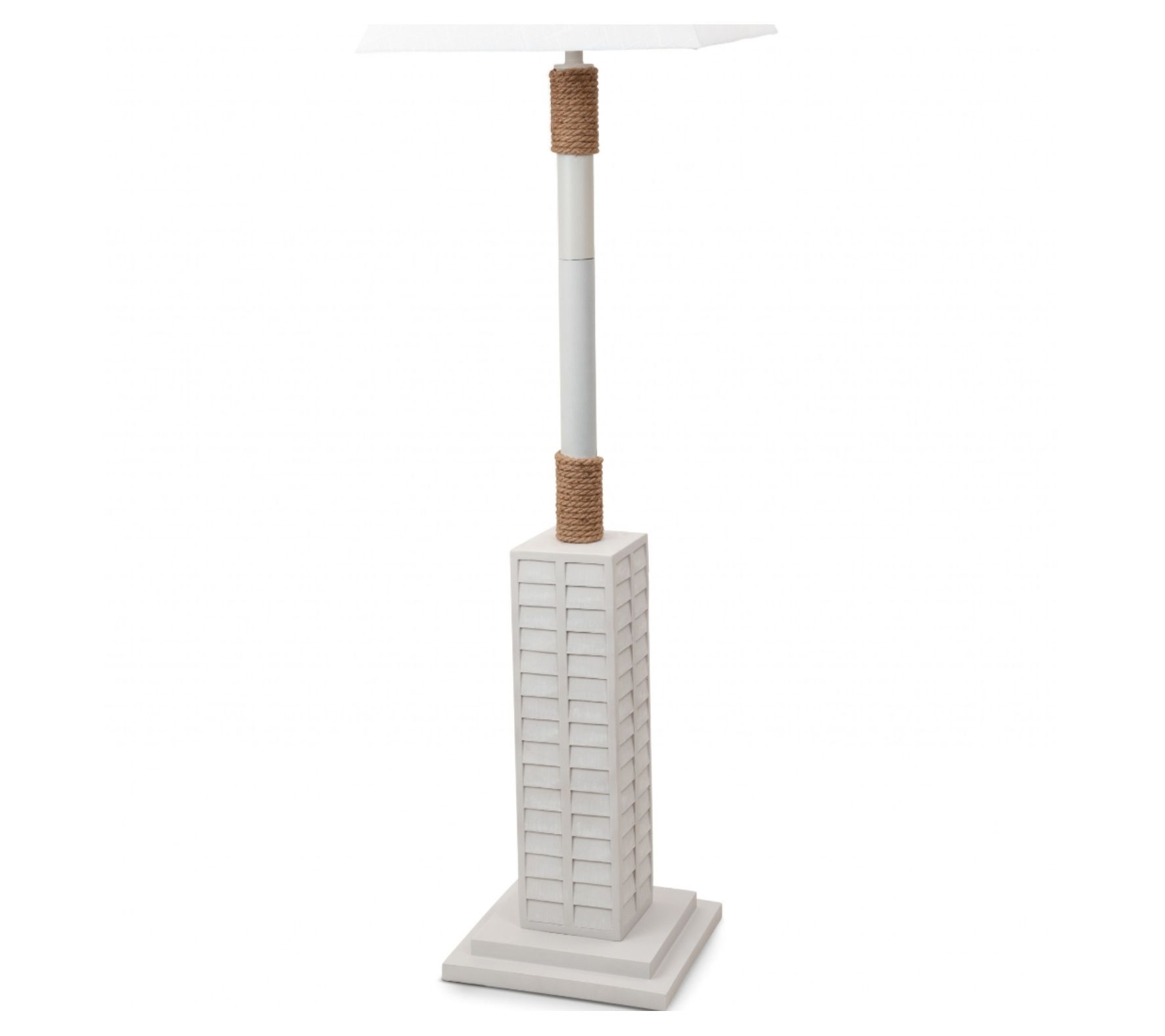 Bright White and Nautical Rope Floor Lamp