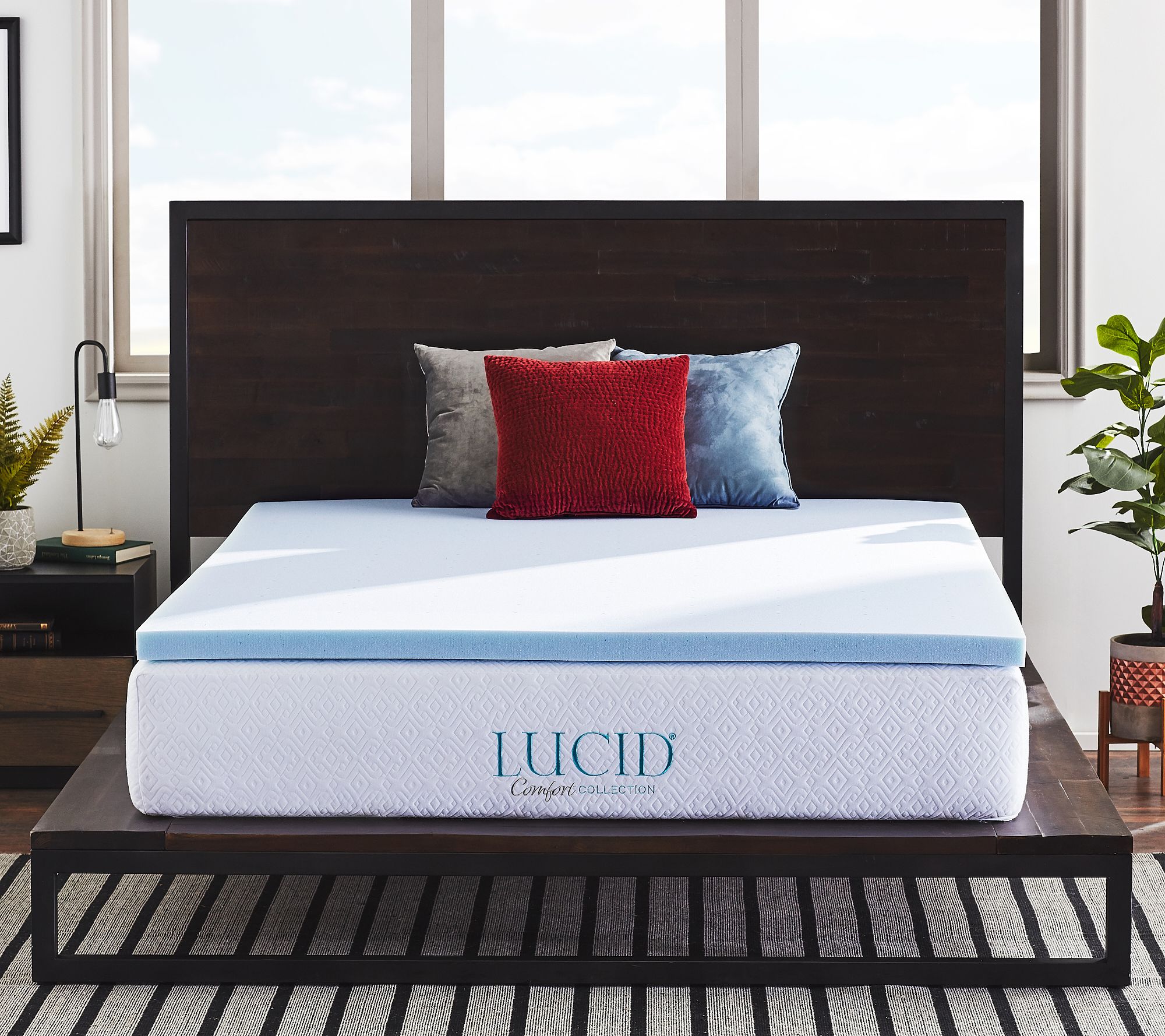 Lucid Comfort Collection 2" Gel Memory Foam Topper - Full