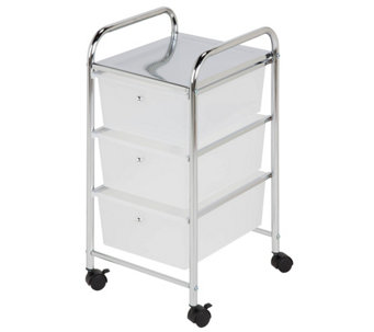 Honey-Can-Do Rolling 3-Drawer Craft Storage Cart, Chrome - H315450