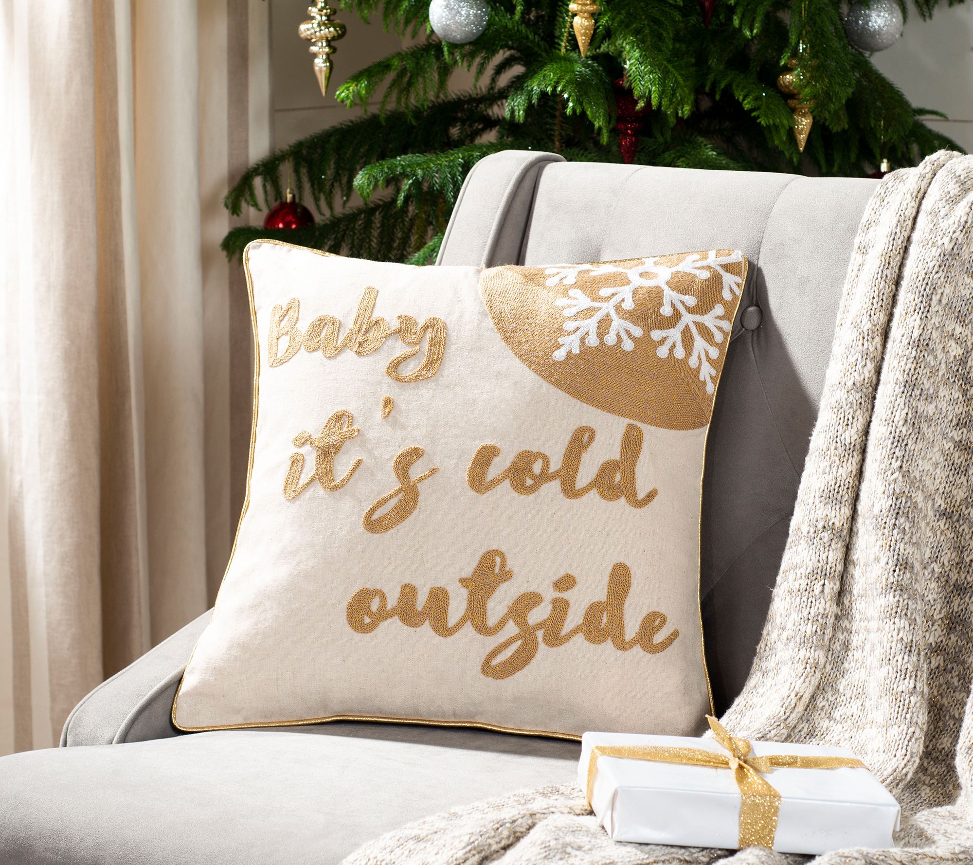 Baby it's outlet cold outside cushion