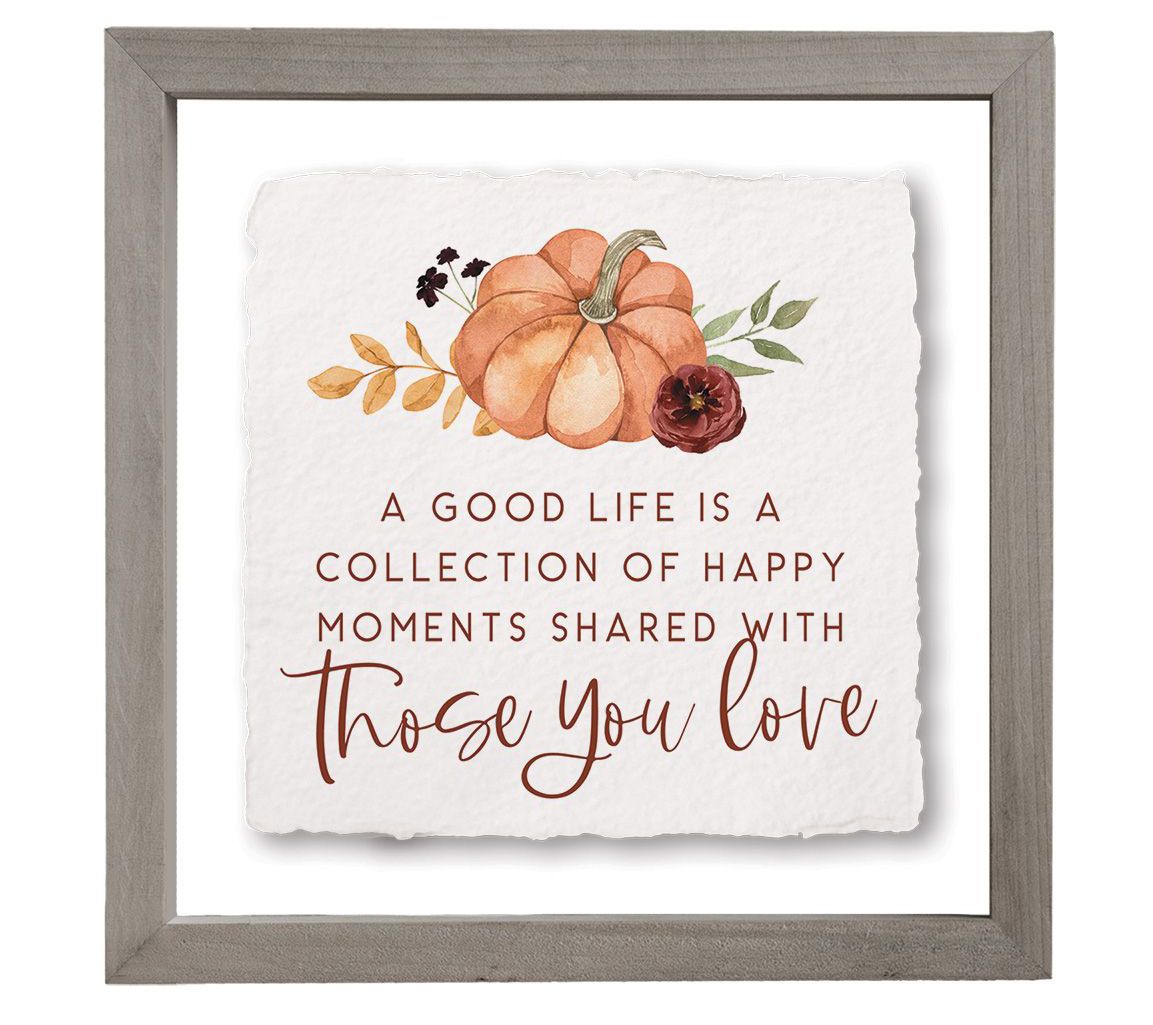 Sincere Surroundings 10" Good Life Pumpkin Floating Frame Art