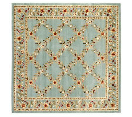 Lyndhurst Open Floral Power Loomed 6'7" X 6'7"Square Rug