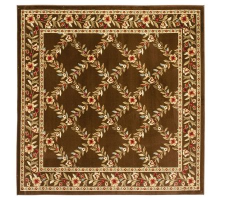 Lyndhurst Open Floral Power Loomed 6'7" X 6'7"Square Rug