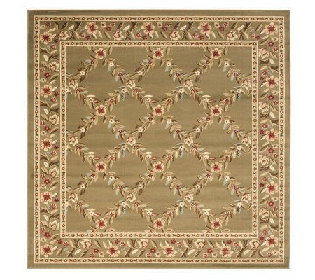 Lyndhurst Open Floral Power Loomed 6'7" X 6'7"Square Rug
