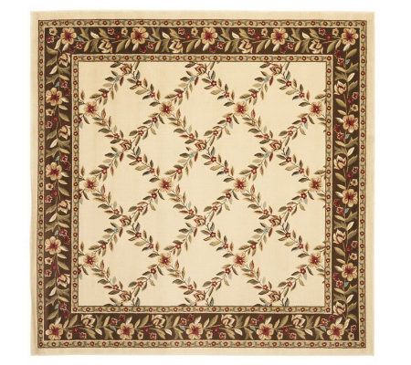 Lyndhurst Open Floral Power Loomed 6'7" X 6'7"Square Rug