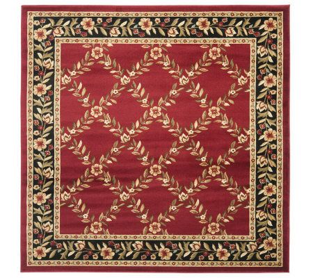 Lyndhurst Open Floral Power Loomed 6'7" X 6'7"Square Rug