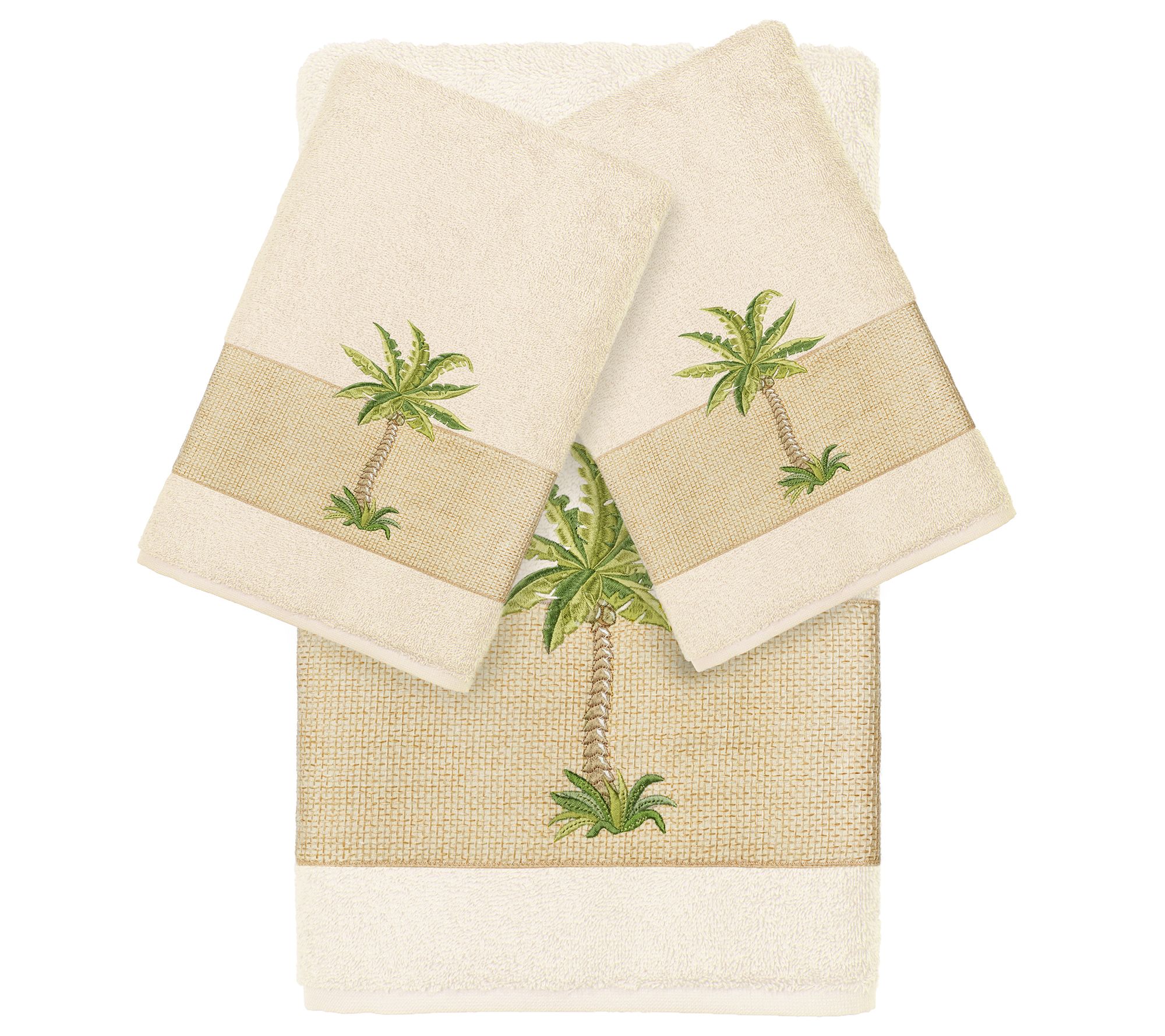 Linum Home Textiles Colton Embellished 3 PC Towel Set