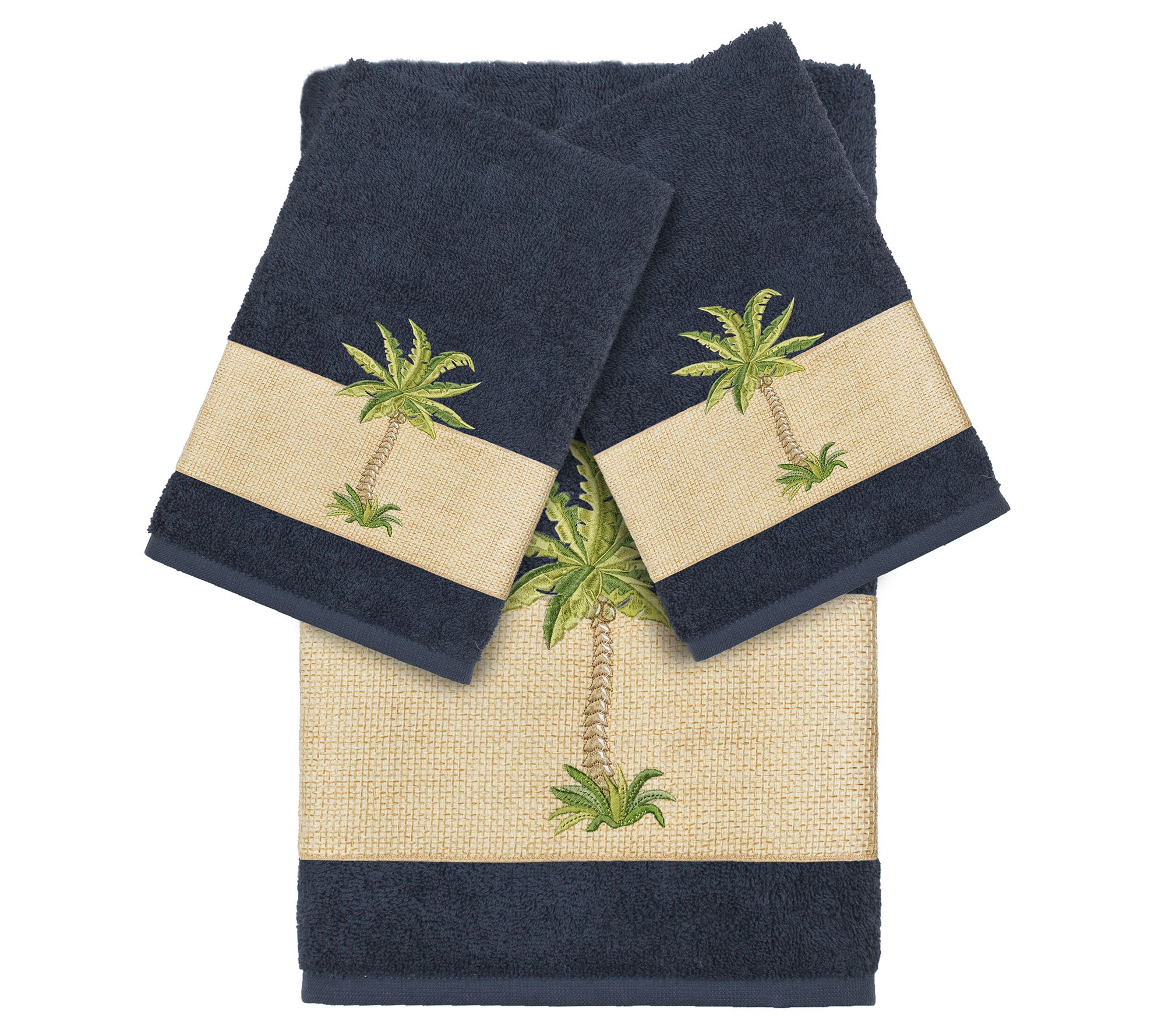 Linum Home Textiles Colton Embellished 3 PC Towel Set