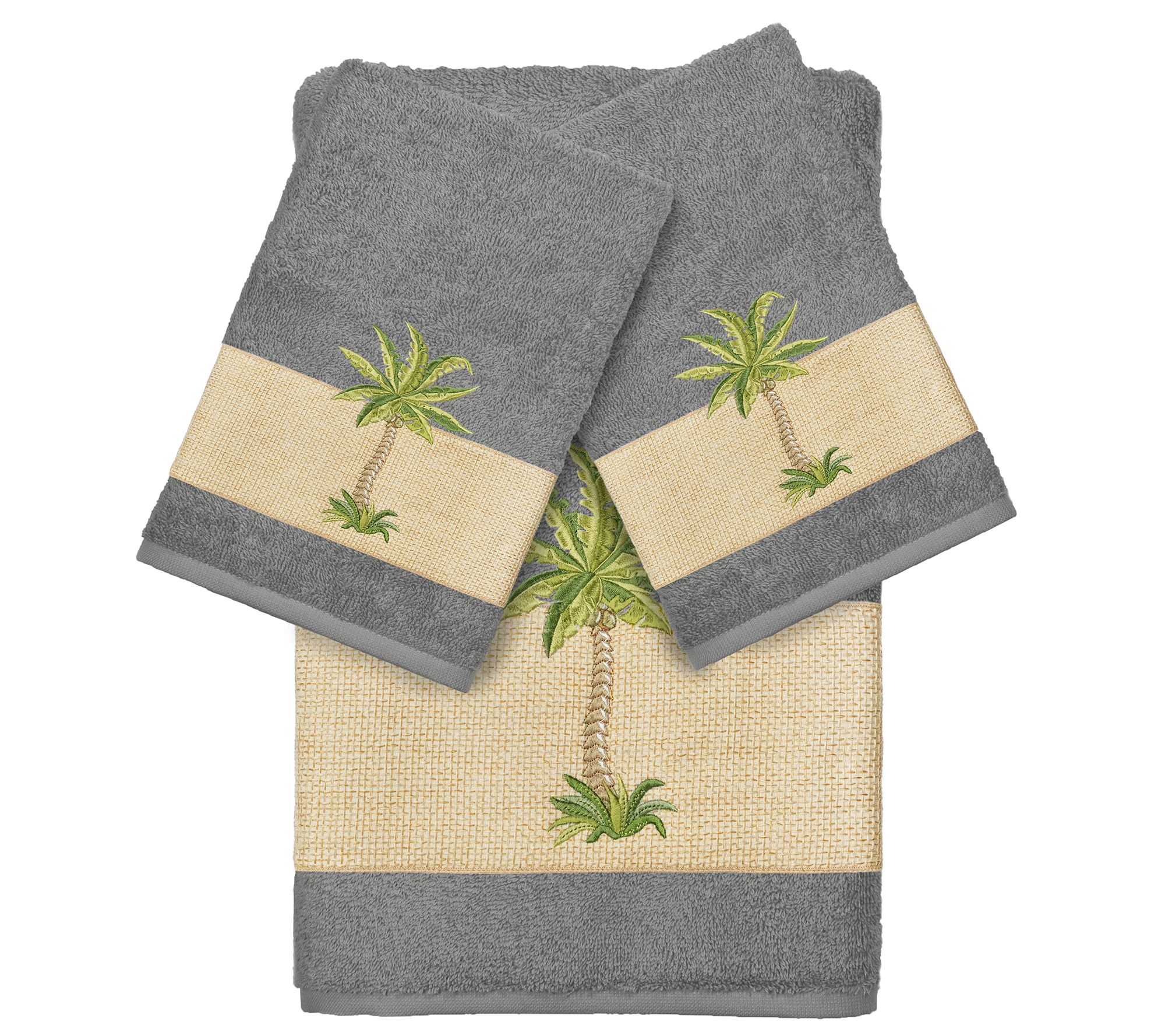 Linum Home Textiles Colton Embellished 3 PC Towel Set